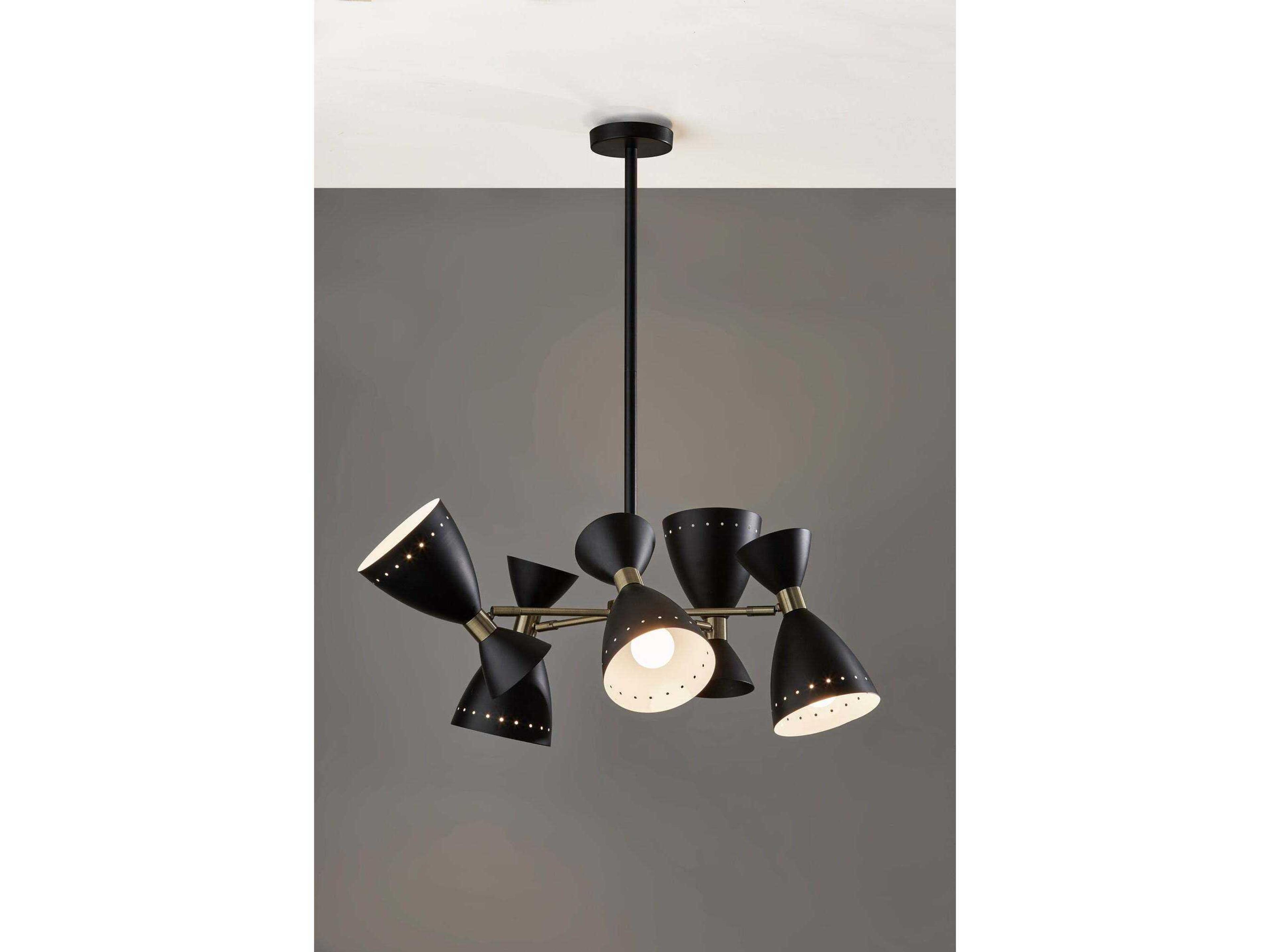 Adesso Oscar 5-Light Black Antique Brass Chandelier