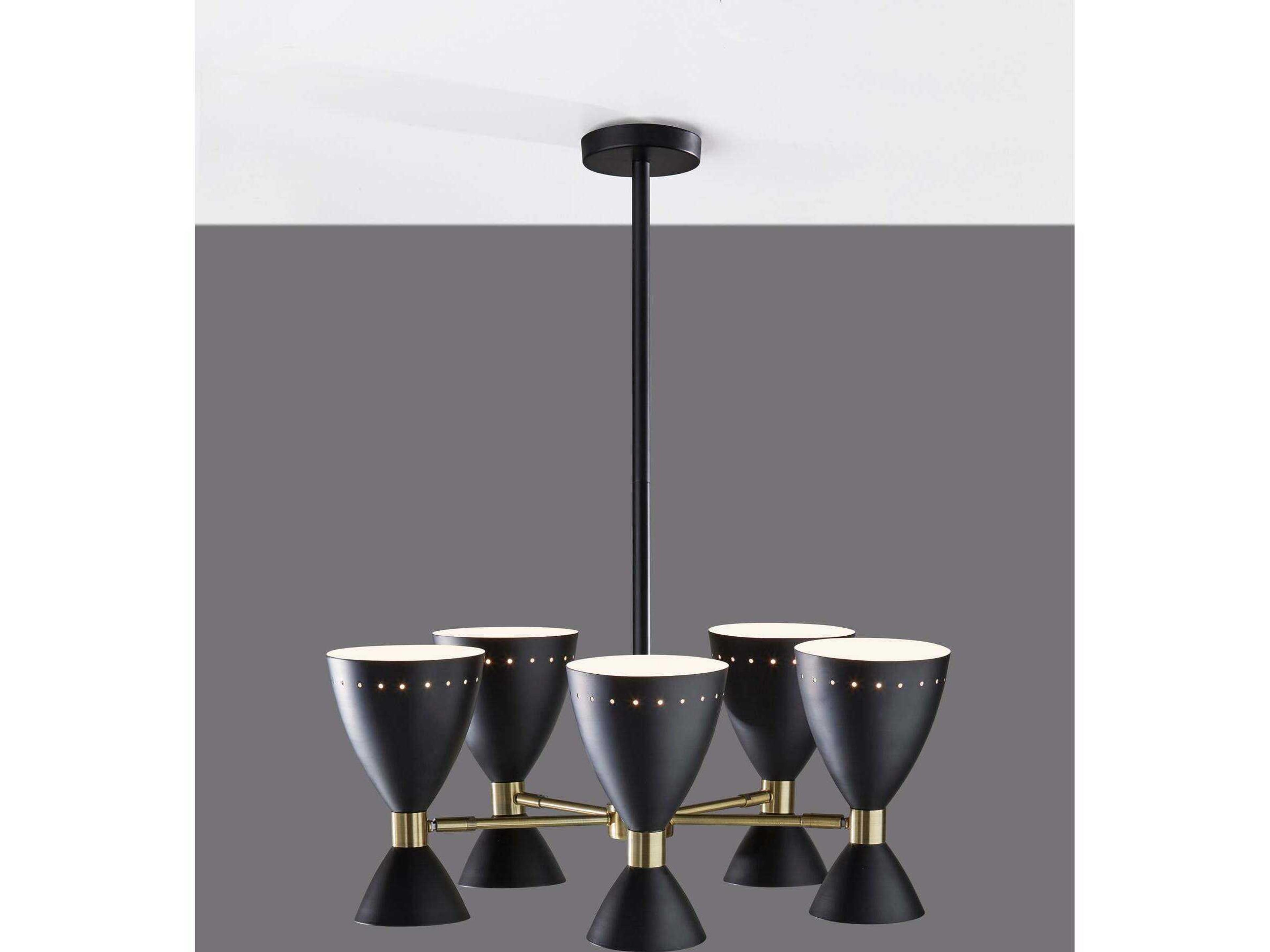 Adesso Oscar 5-Light Black Antique Brass Chandelier