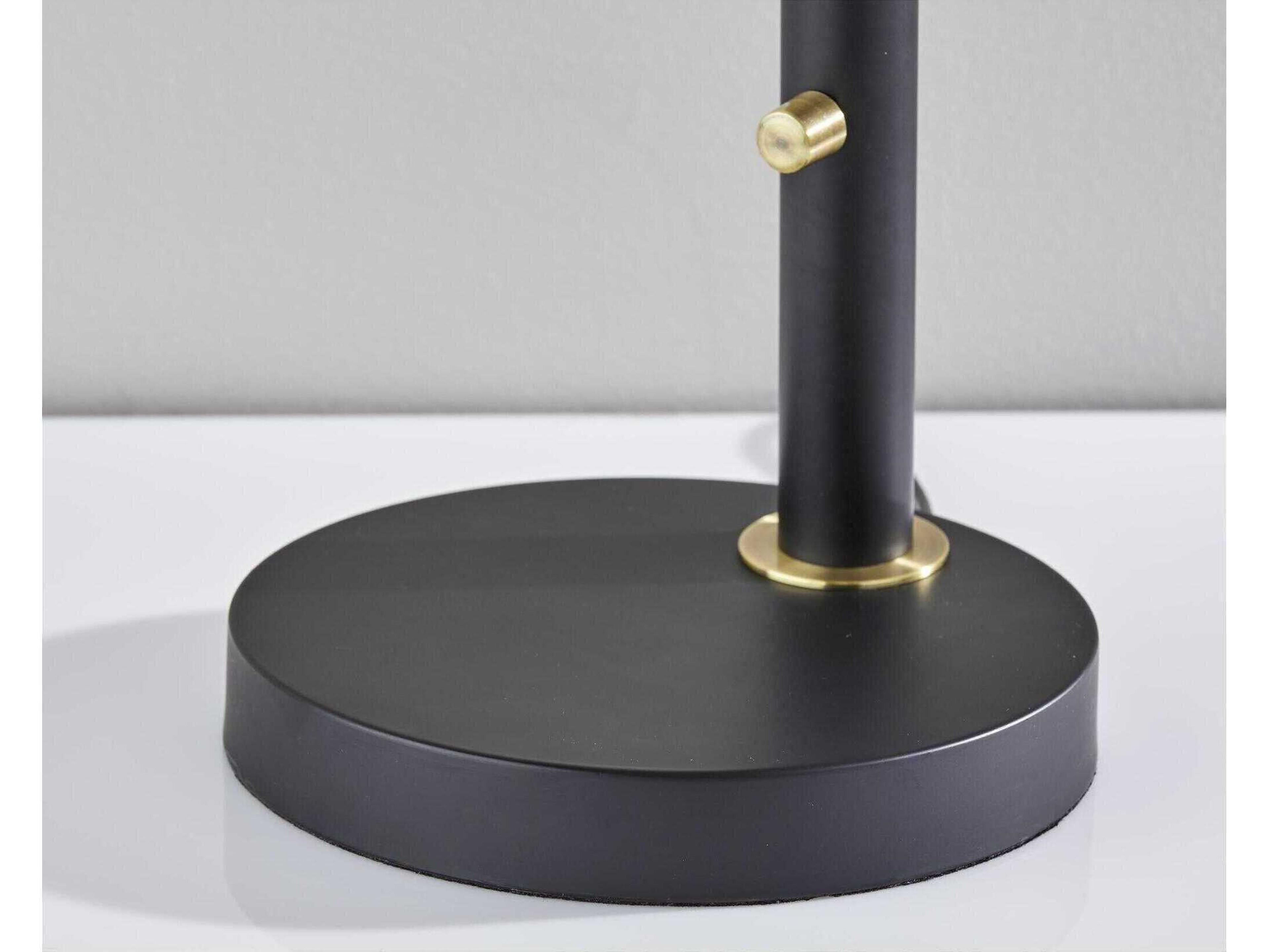 Adesso Oscar Black Antique Brass Metal With Accent Desk Lamp