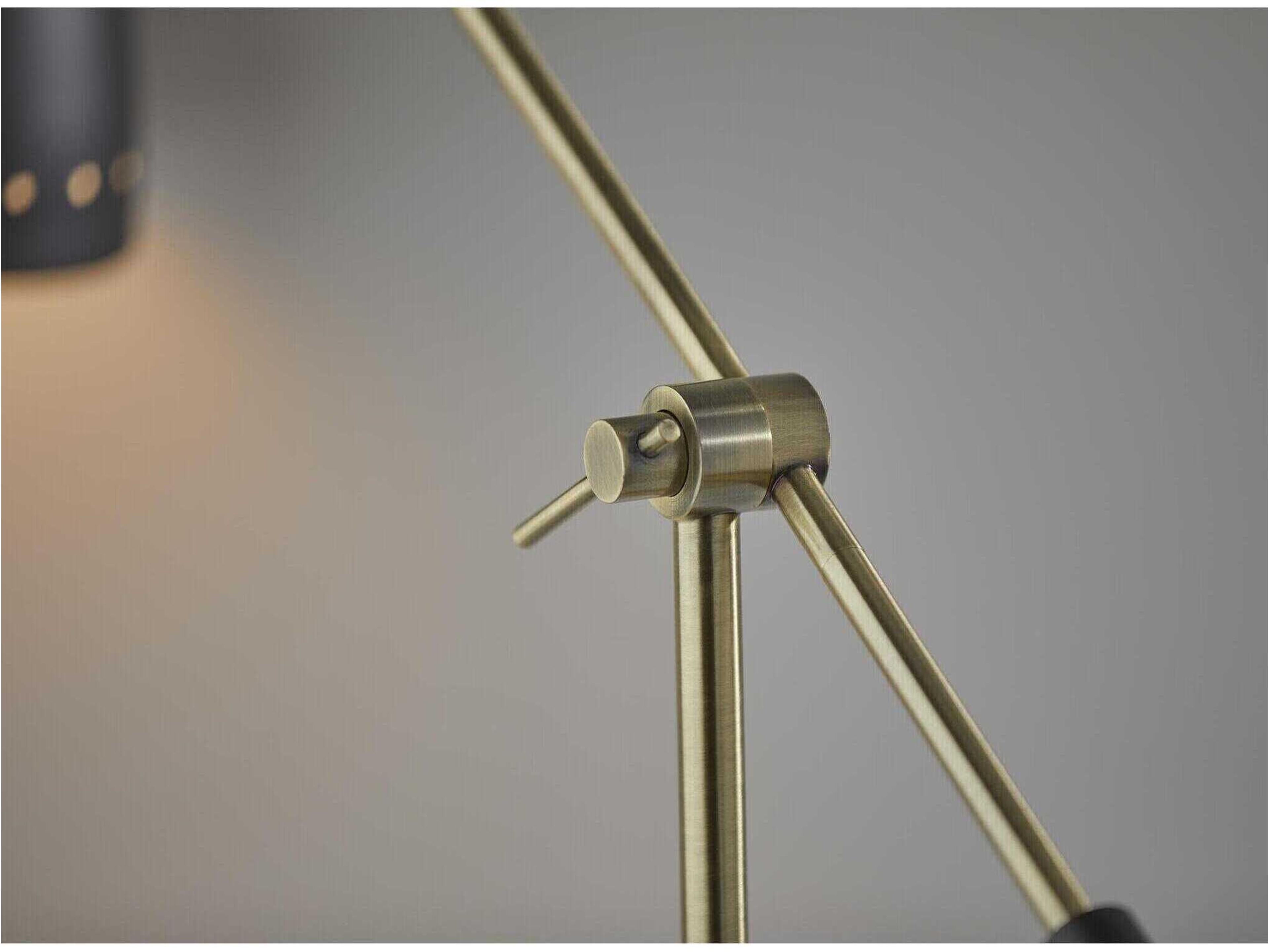 Adesso Oscar Black Antique Brass Metal With Accent Desk Lamp