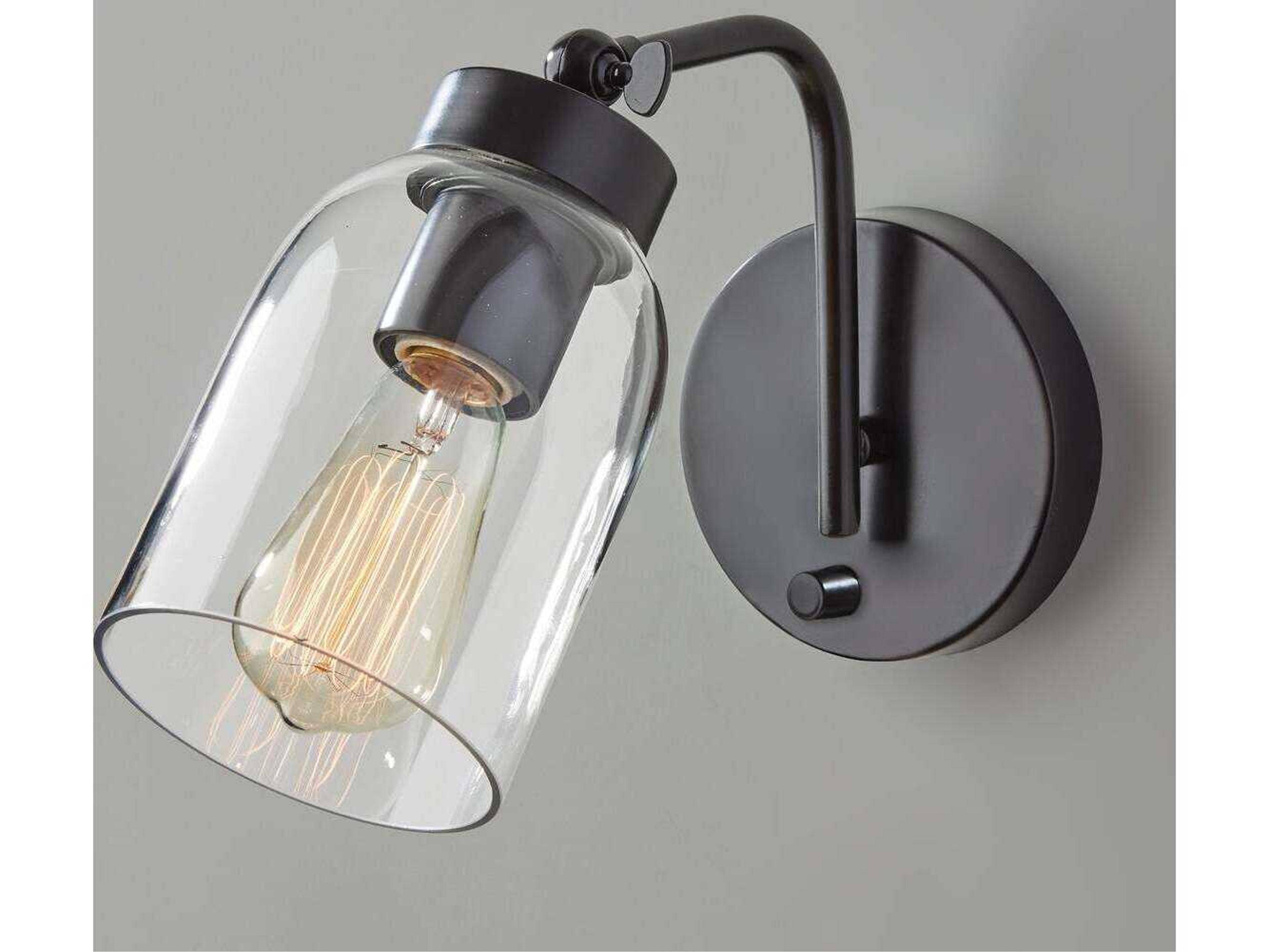 Adesso Bristol Black Wall Sconce