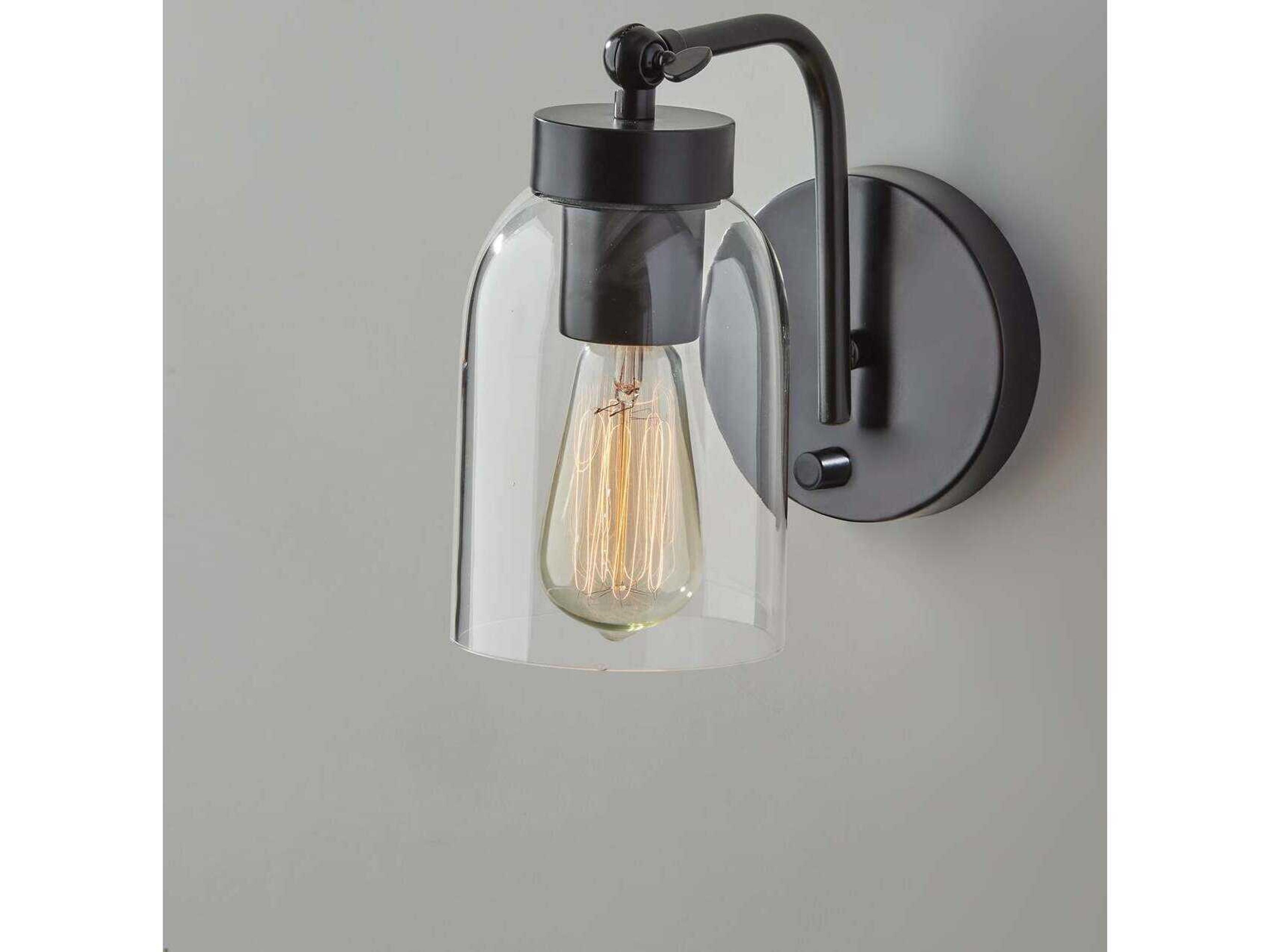 Adesso Bristol Black Wall Sconce