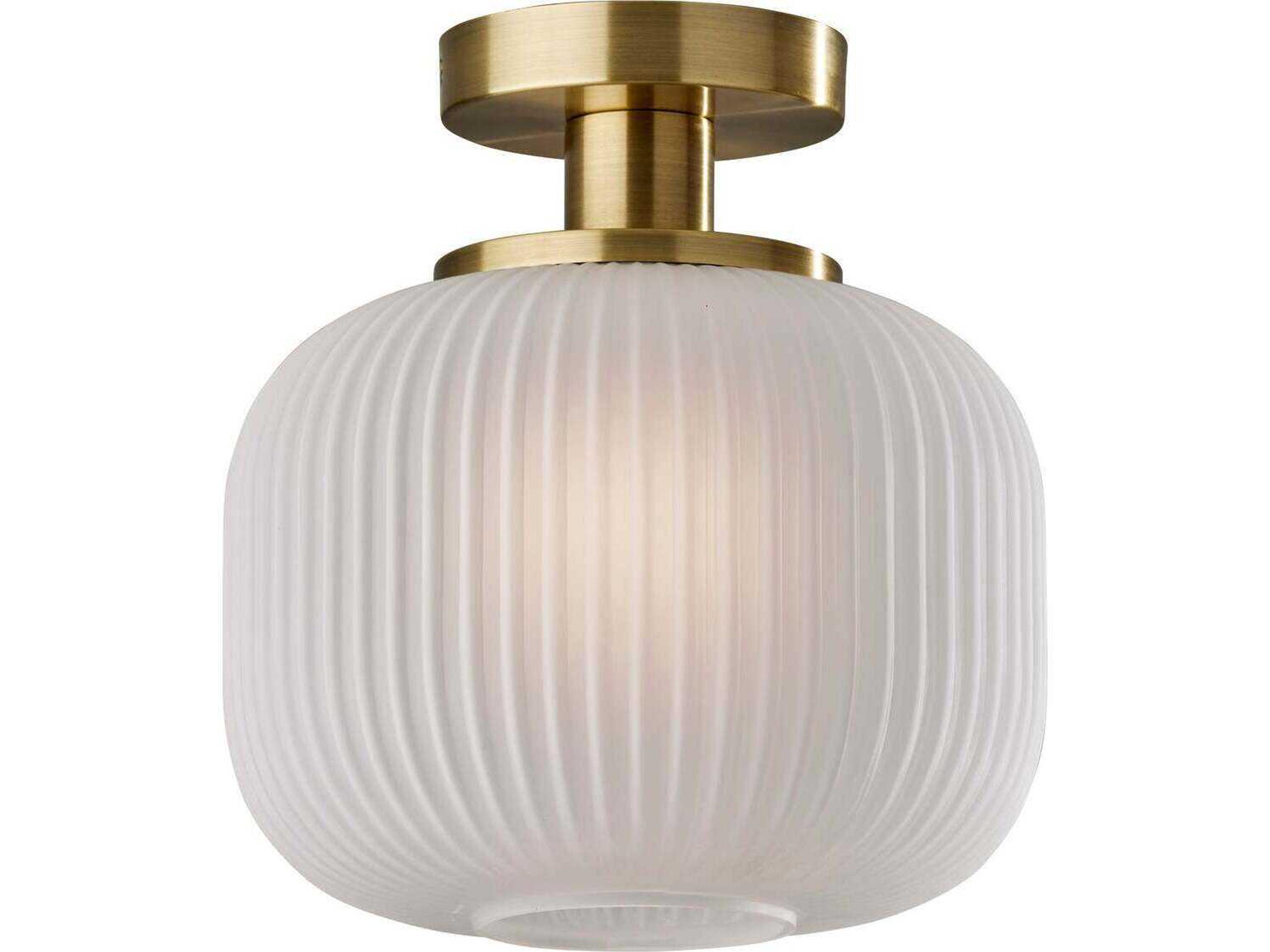 Hazel Flush Mount Ceiling Light Antique Brass Mid-Century Modern