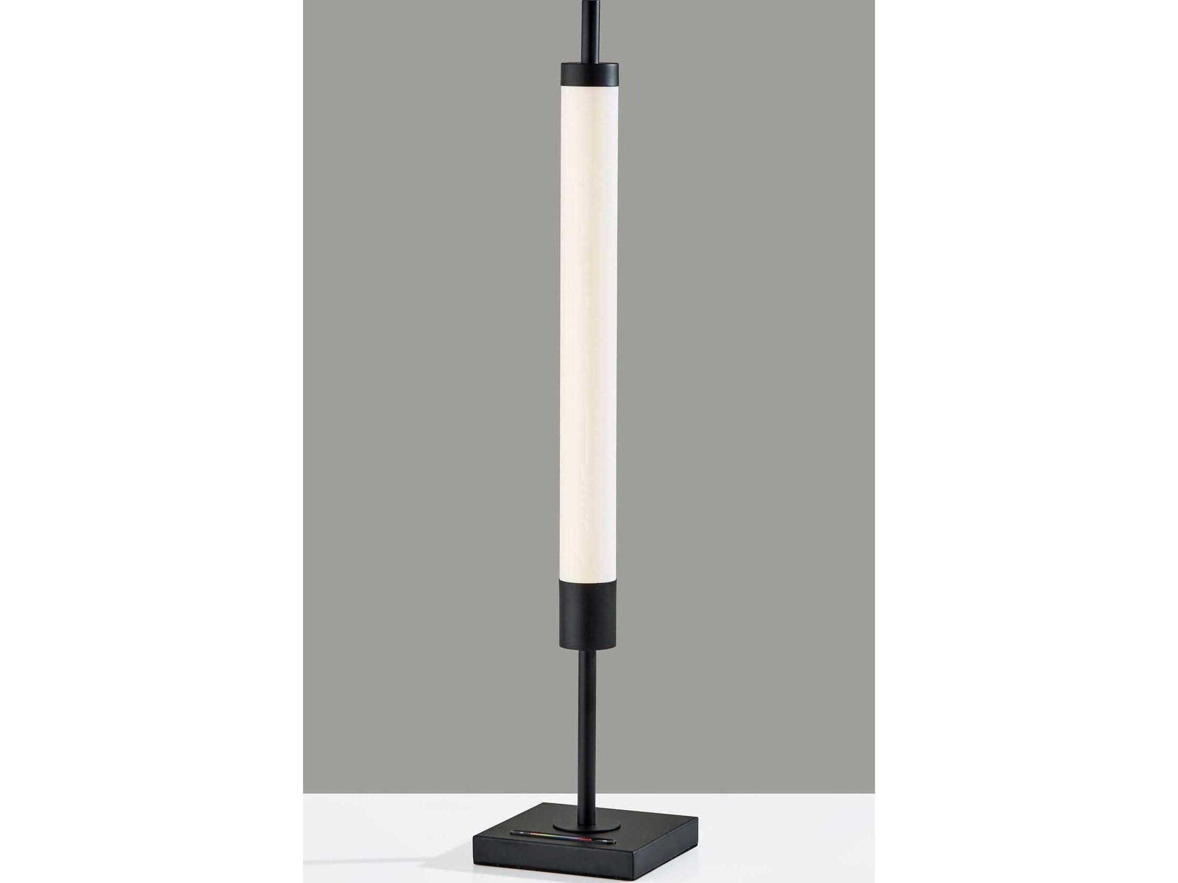 Adesso Collin Black White Pet Plastic Buffet Lamp