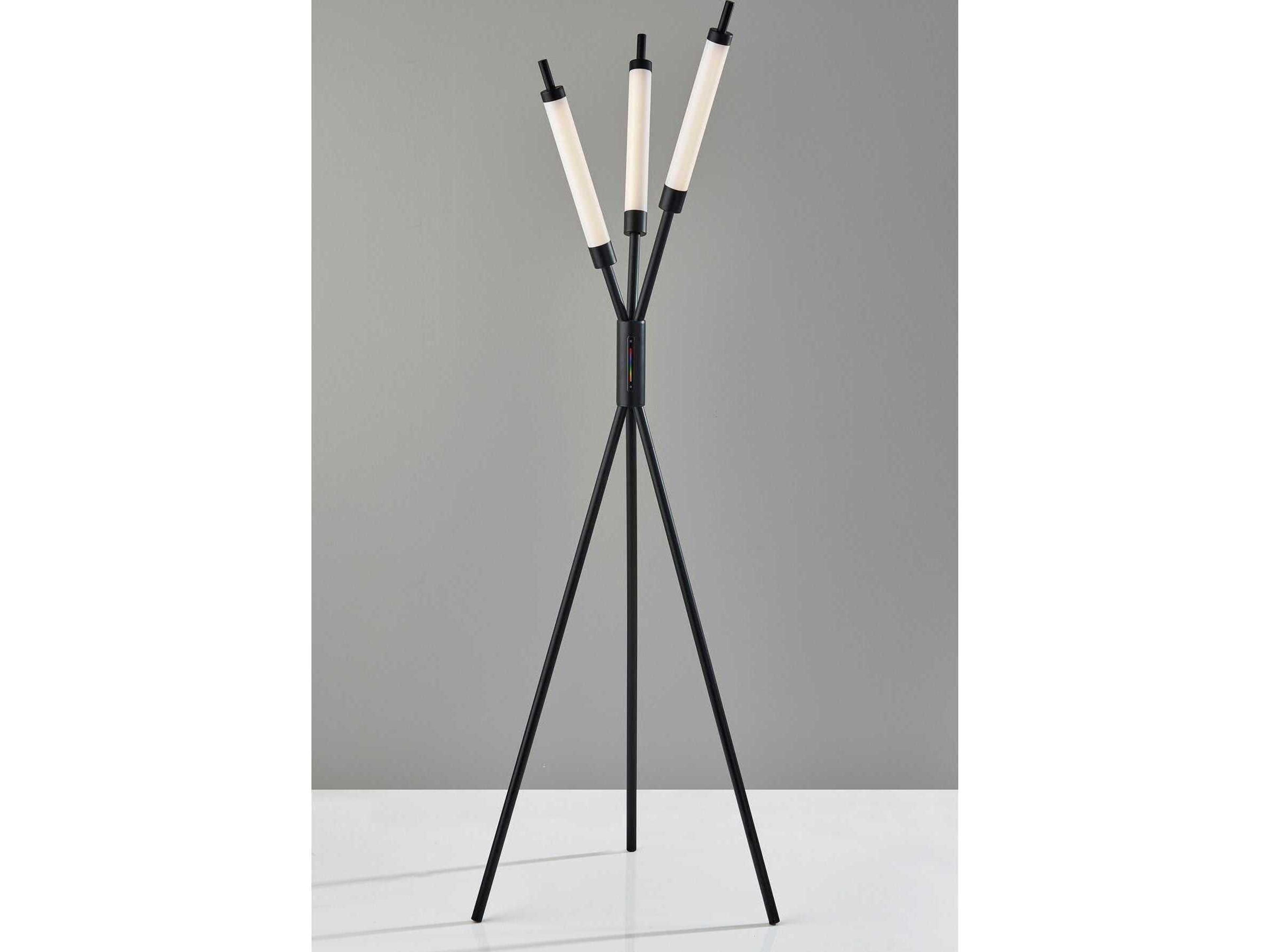 Adesso Collin Black White Pet Plastic Floor Lamp