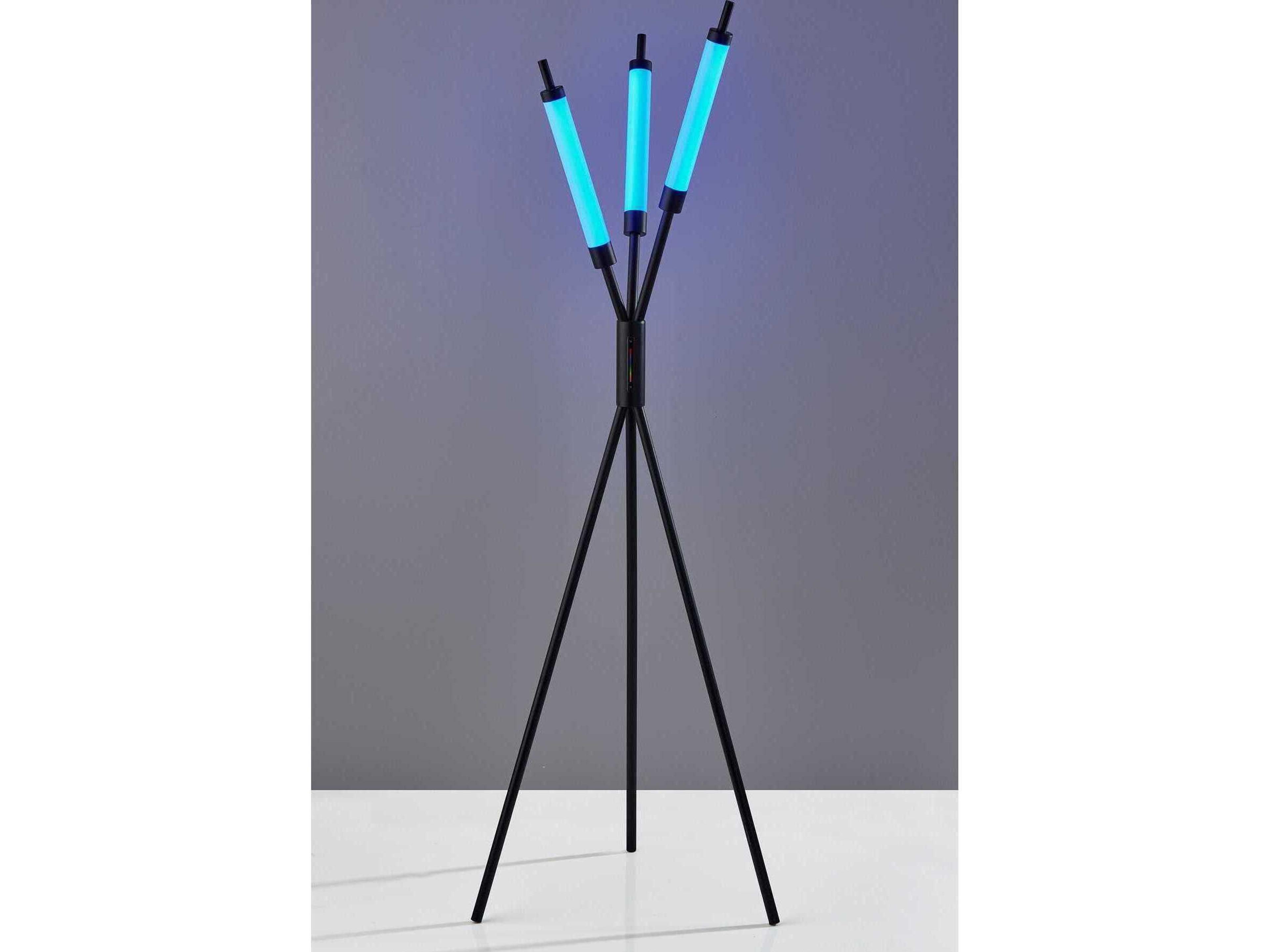 Adesso Collin Black White Pet Plastic Floor Lamp