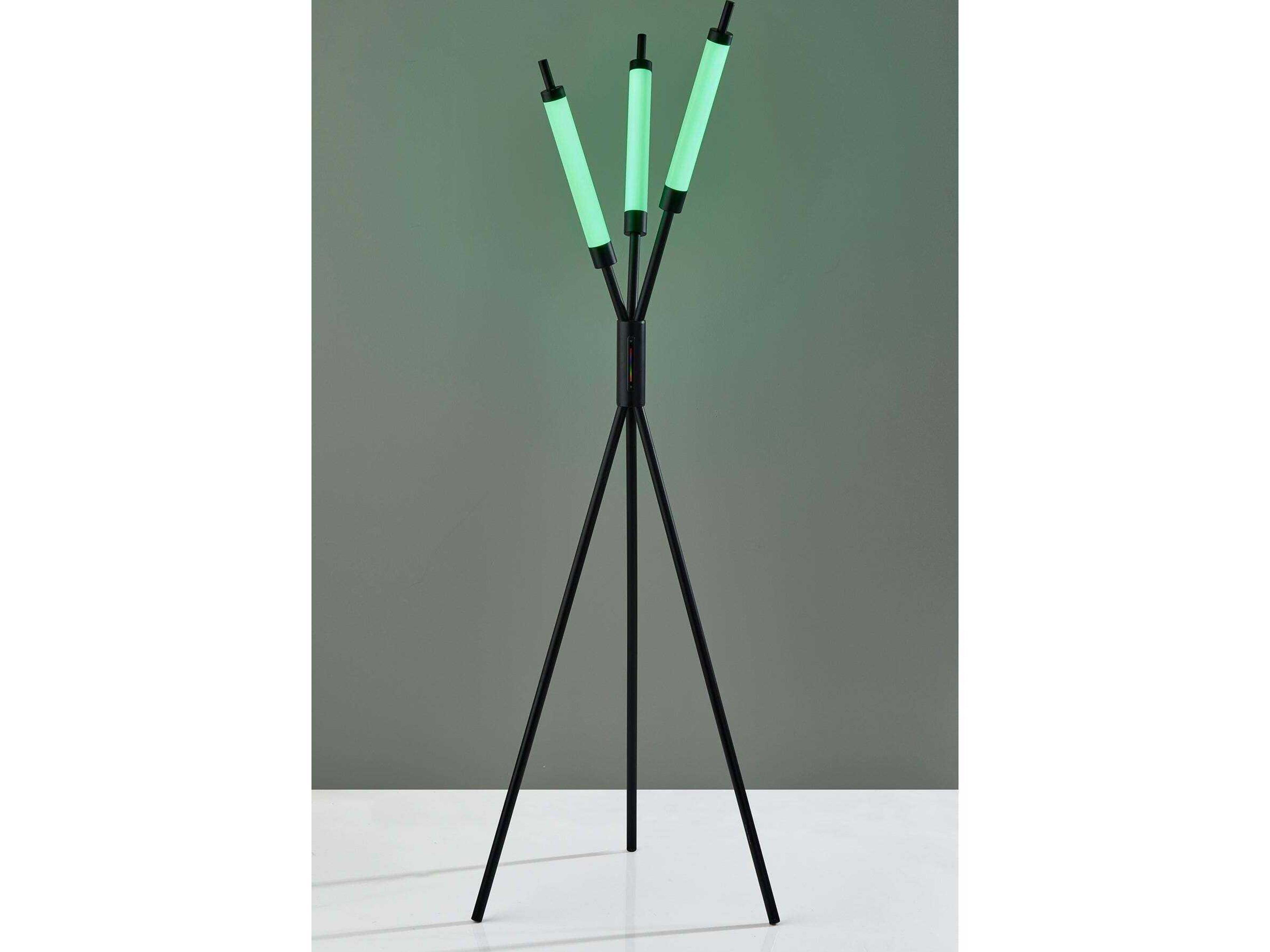 Adesso Collin Black White Pet Plastic Floor Lamp