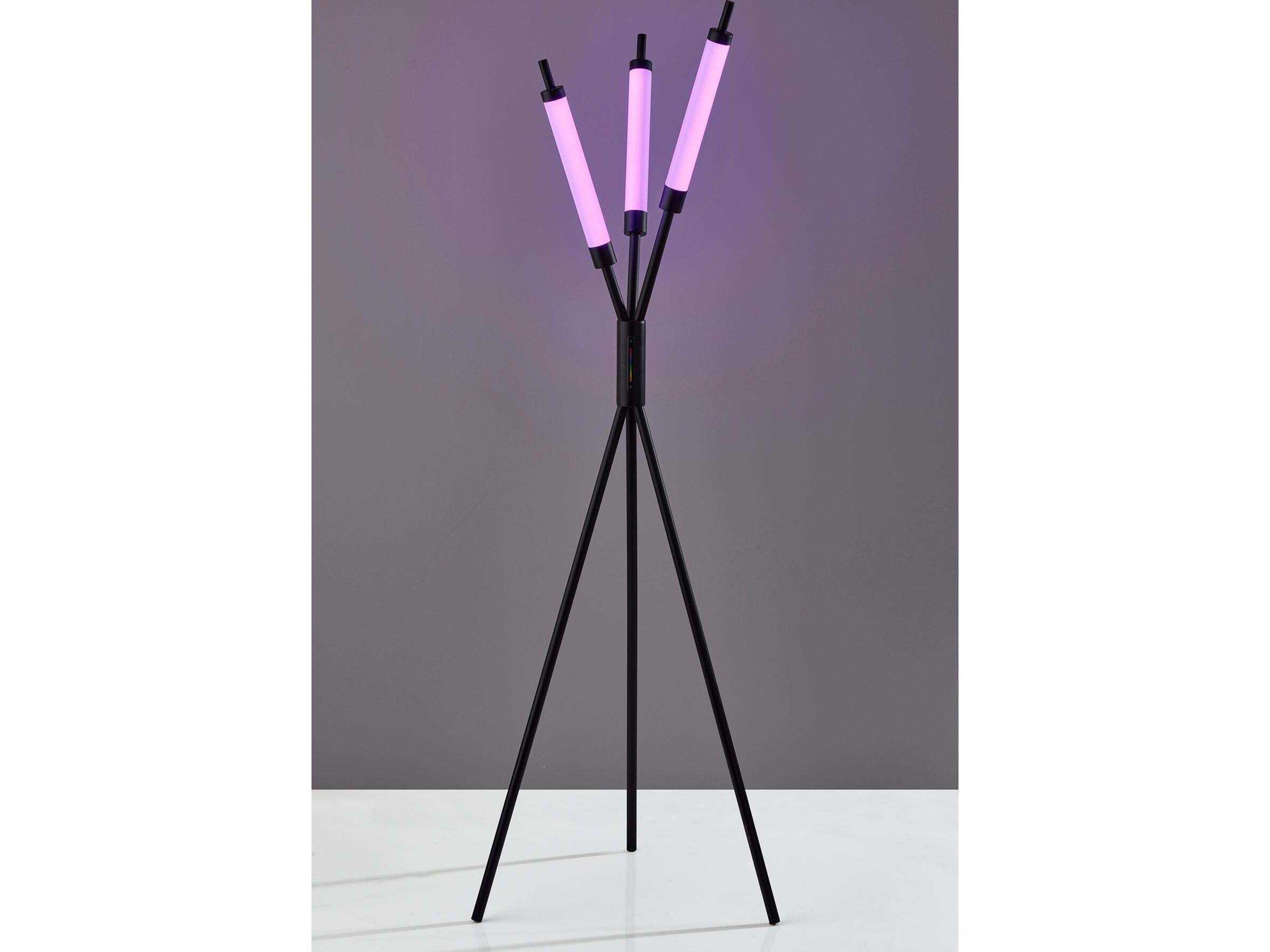 Adesso Collin Black White Pet Plastic Floor Lamp