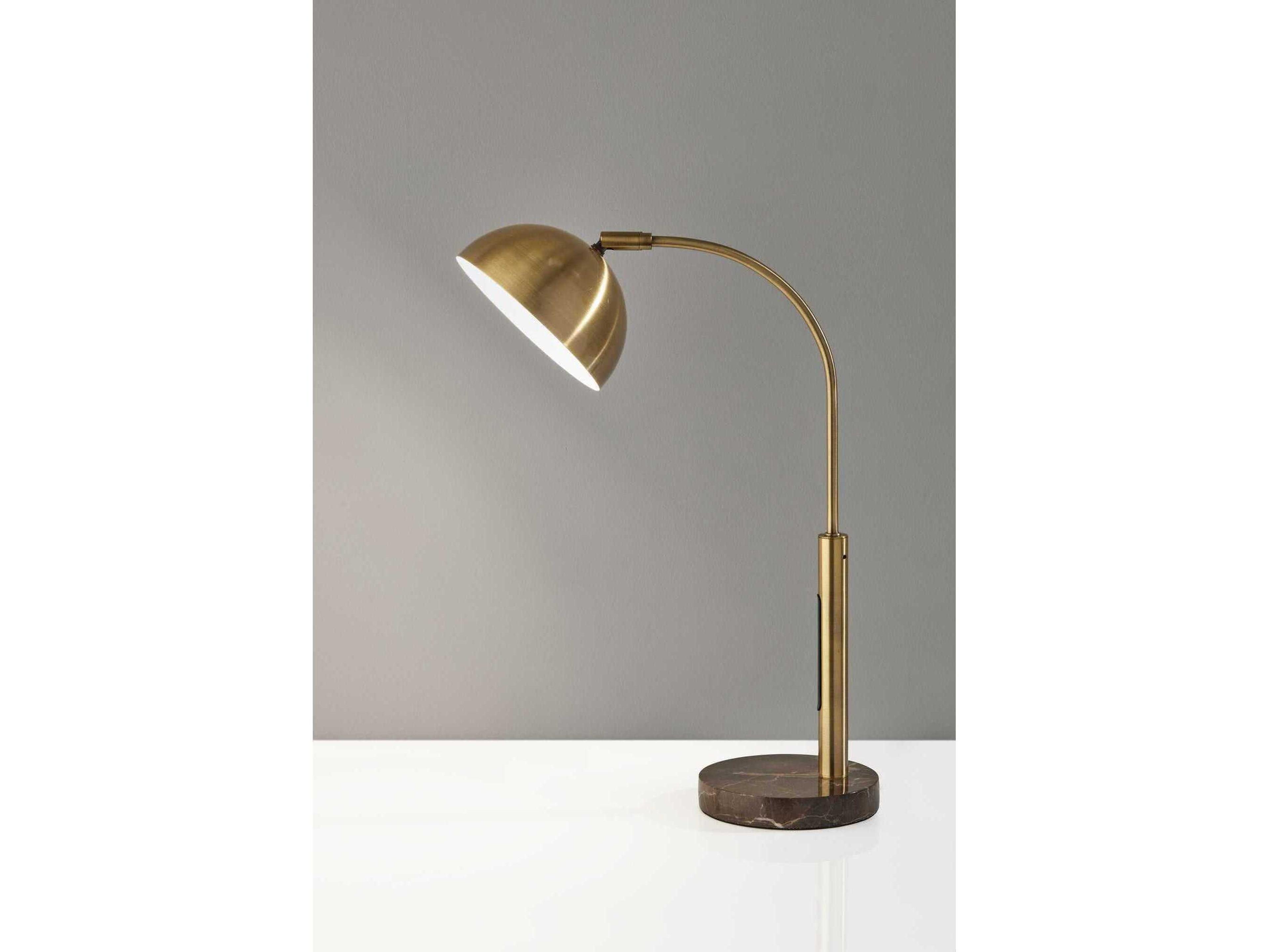 Adesso Bolton Antique Brass Desk Lamp