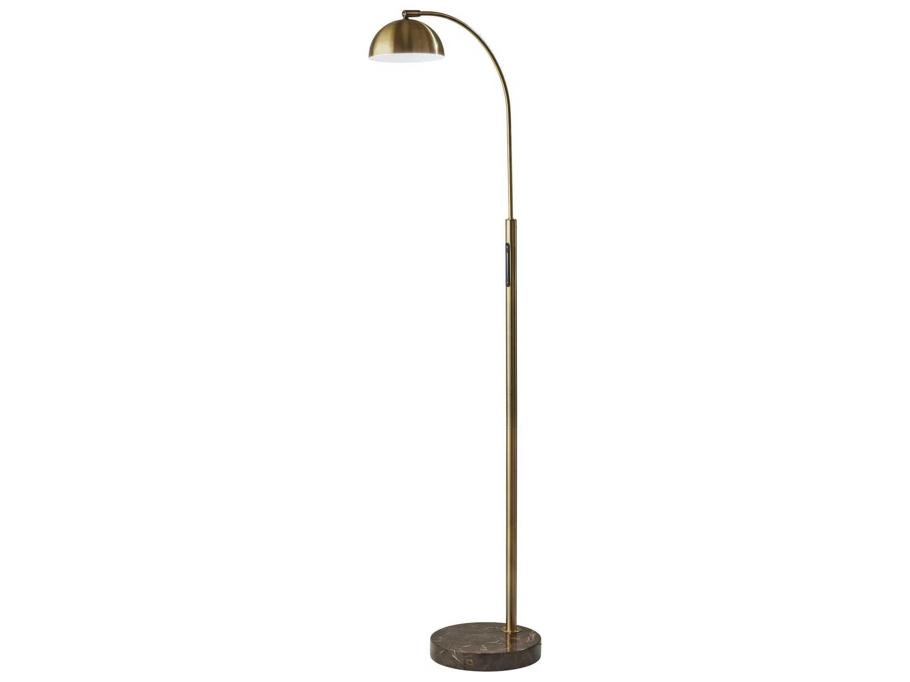 Bolton LED Floor Lamp in Antique Brass