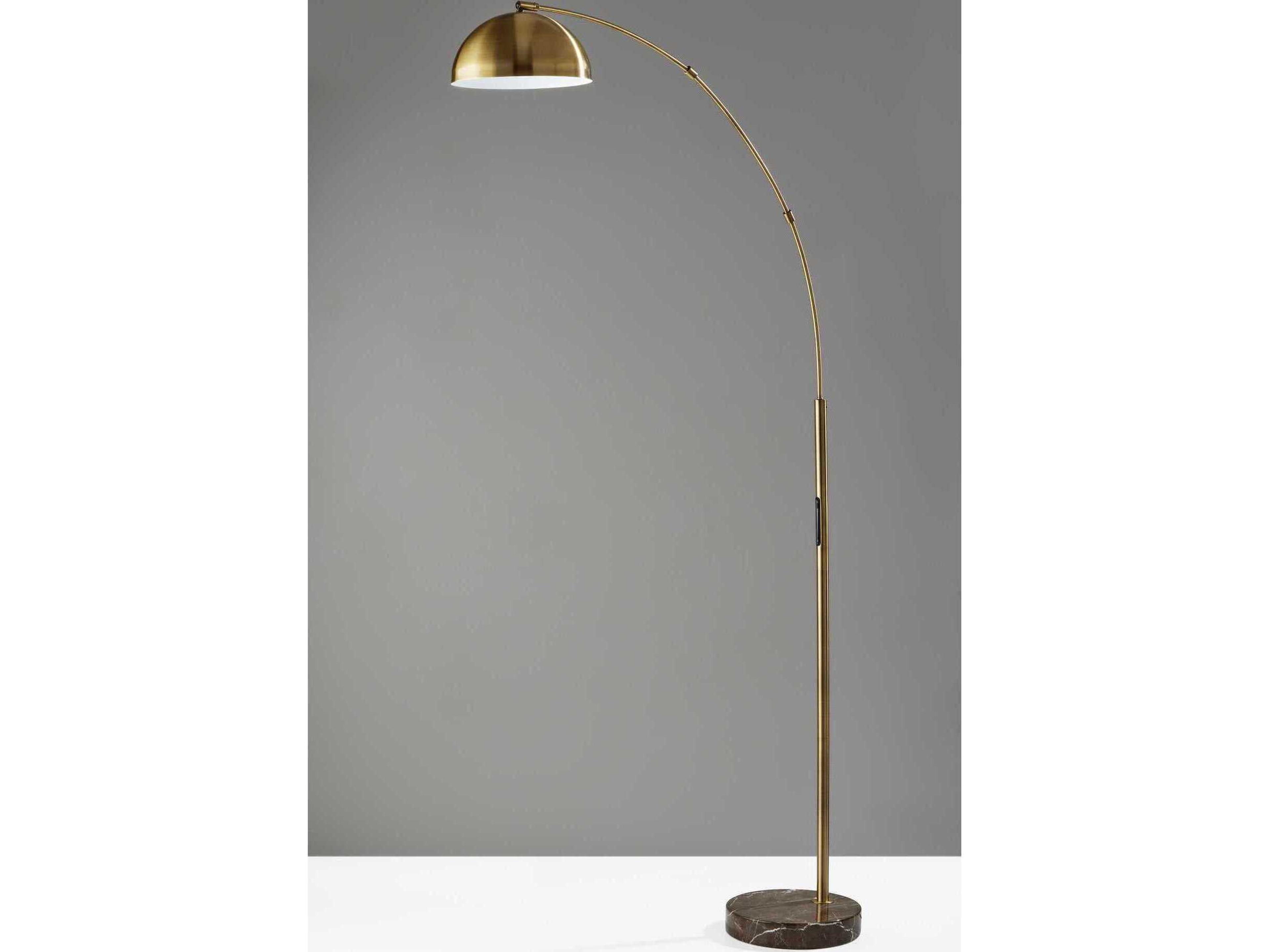 Adesso Bolton Antique Brass Floor Lamp