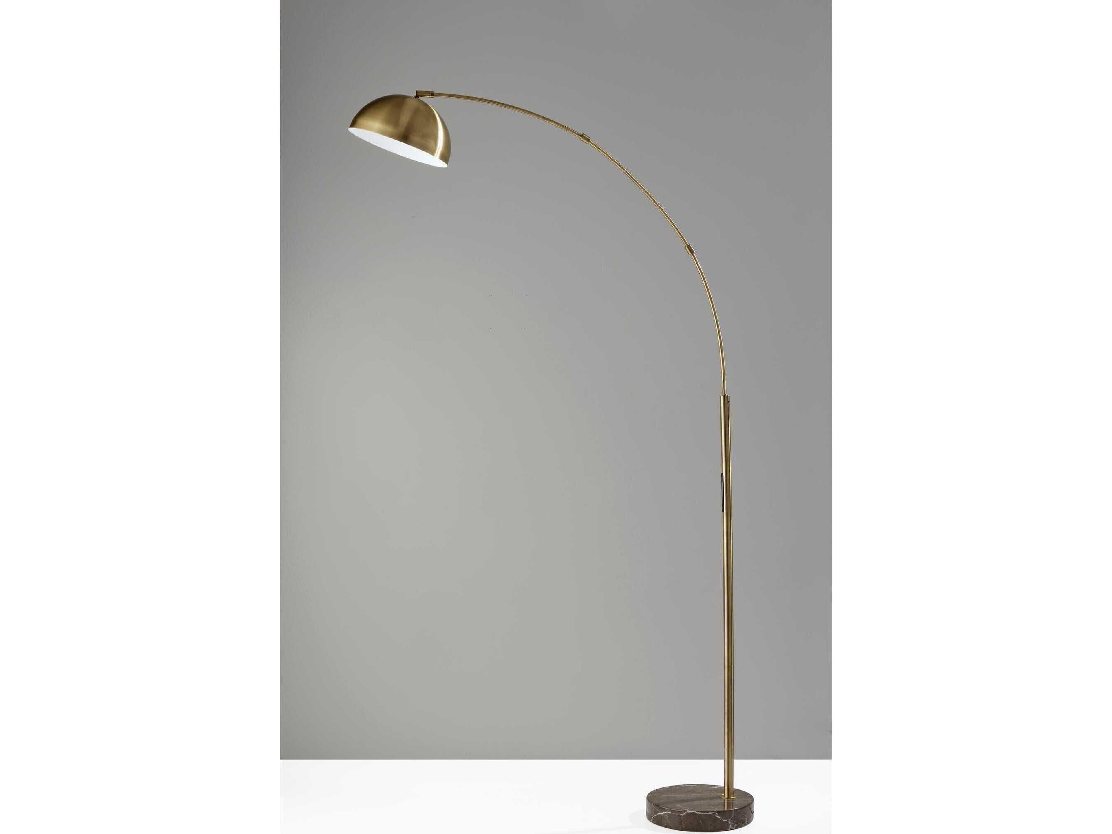 Adesso Bolton Antique Brass Floor Lamp