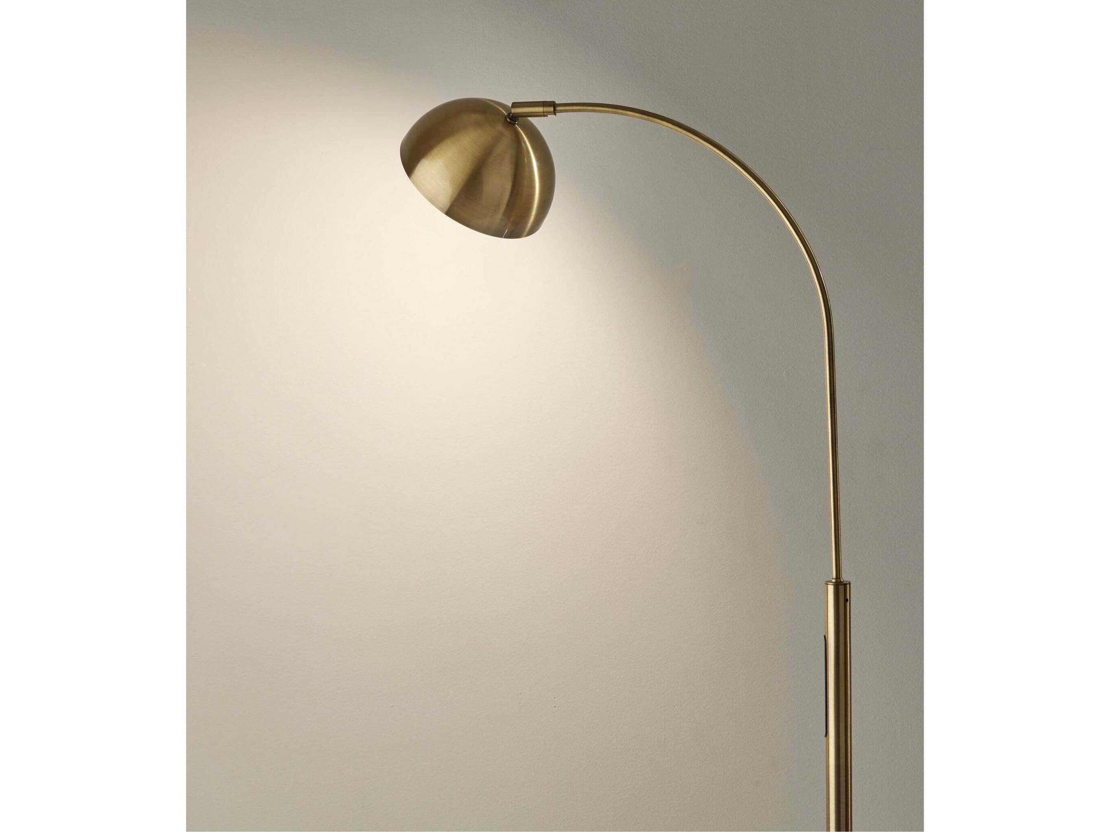 Adesso Bolton Antique Brass Floor Lamp