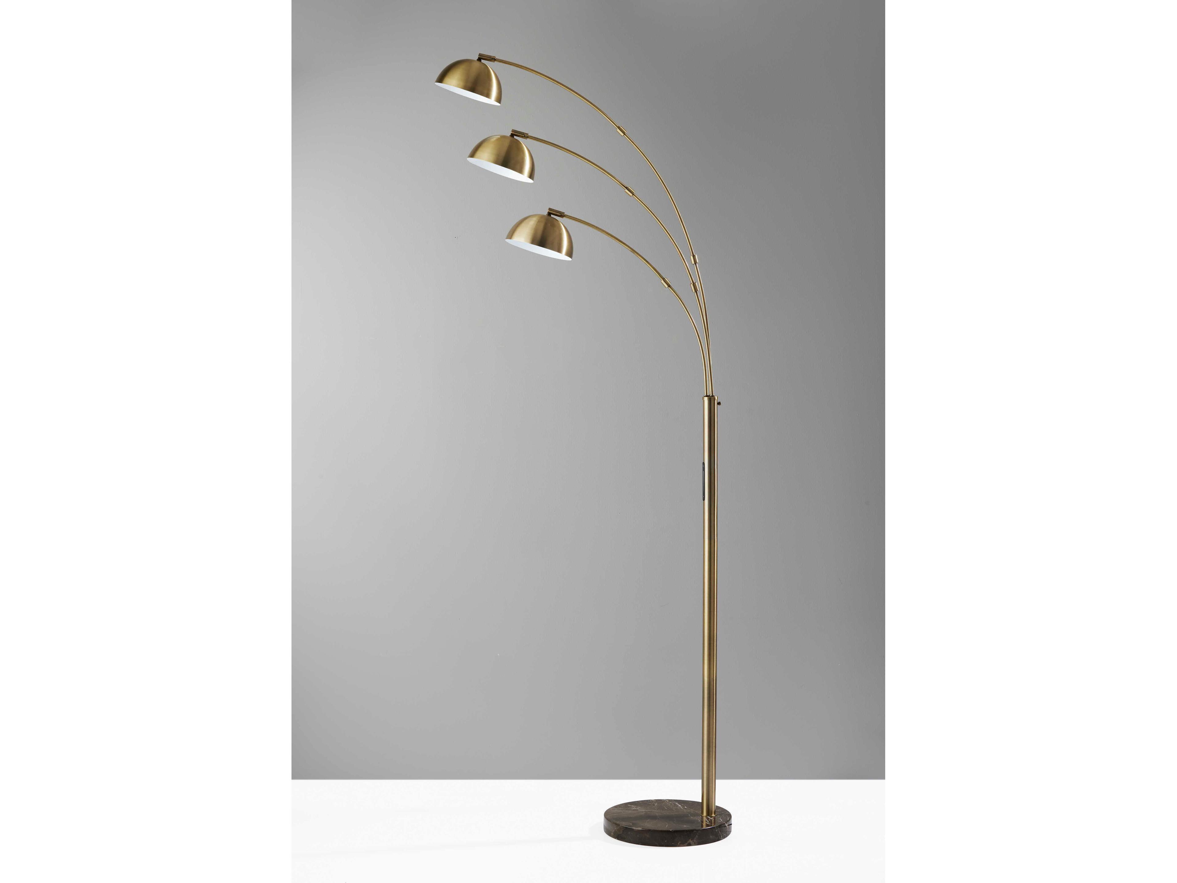 Adesso Bolton Antique Brass Floor Lamp