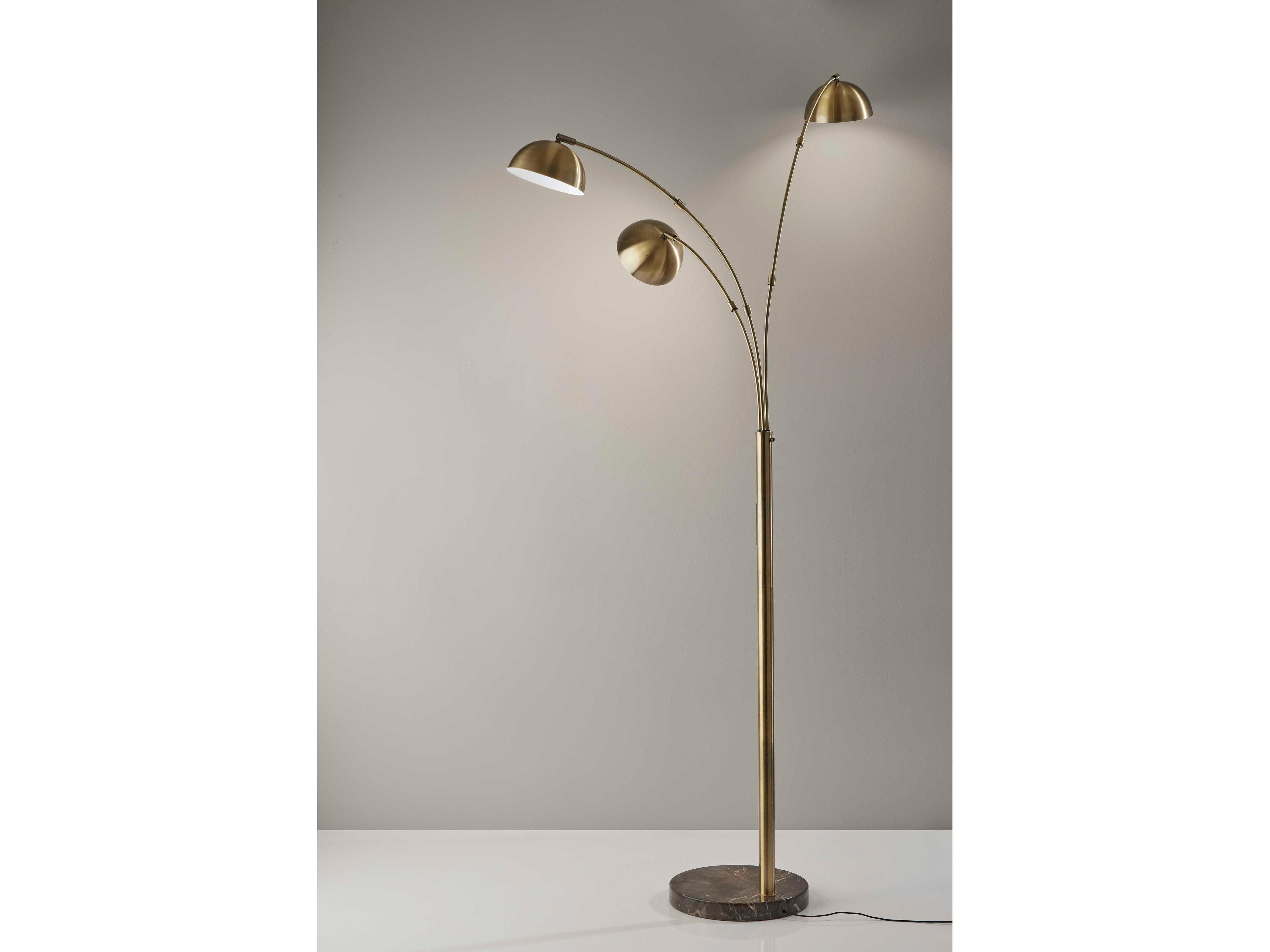 Adesso Bolton Antique Brass Floor Lamp