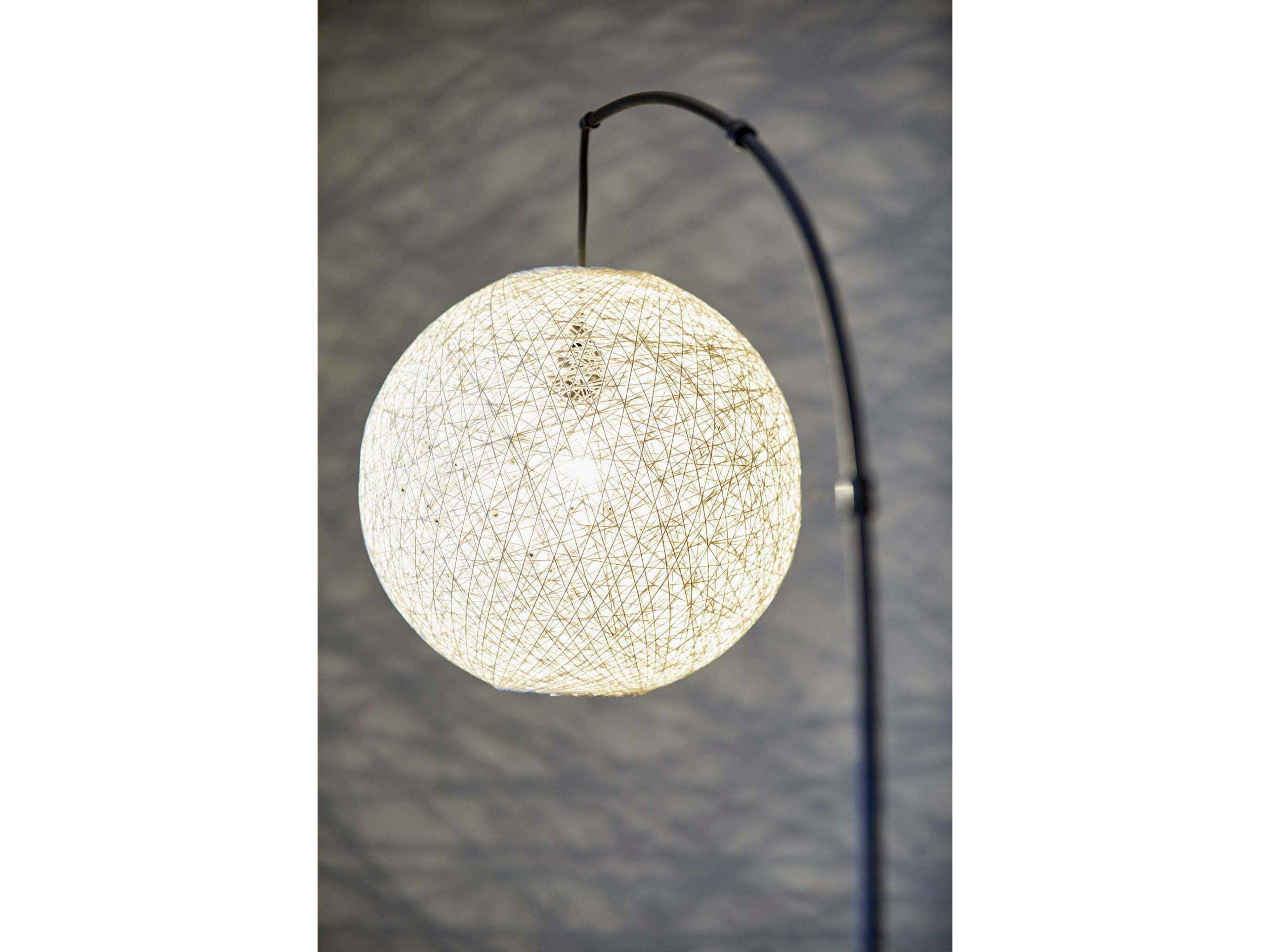 Adesso Havana Bronze Cream Rattan Floor Lamp