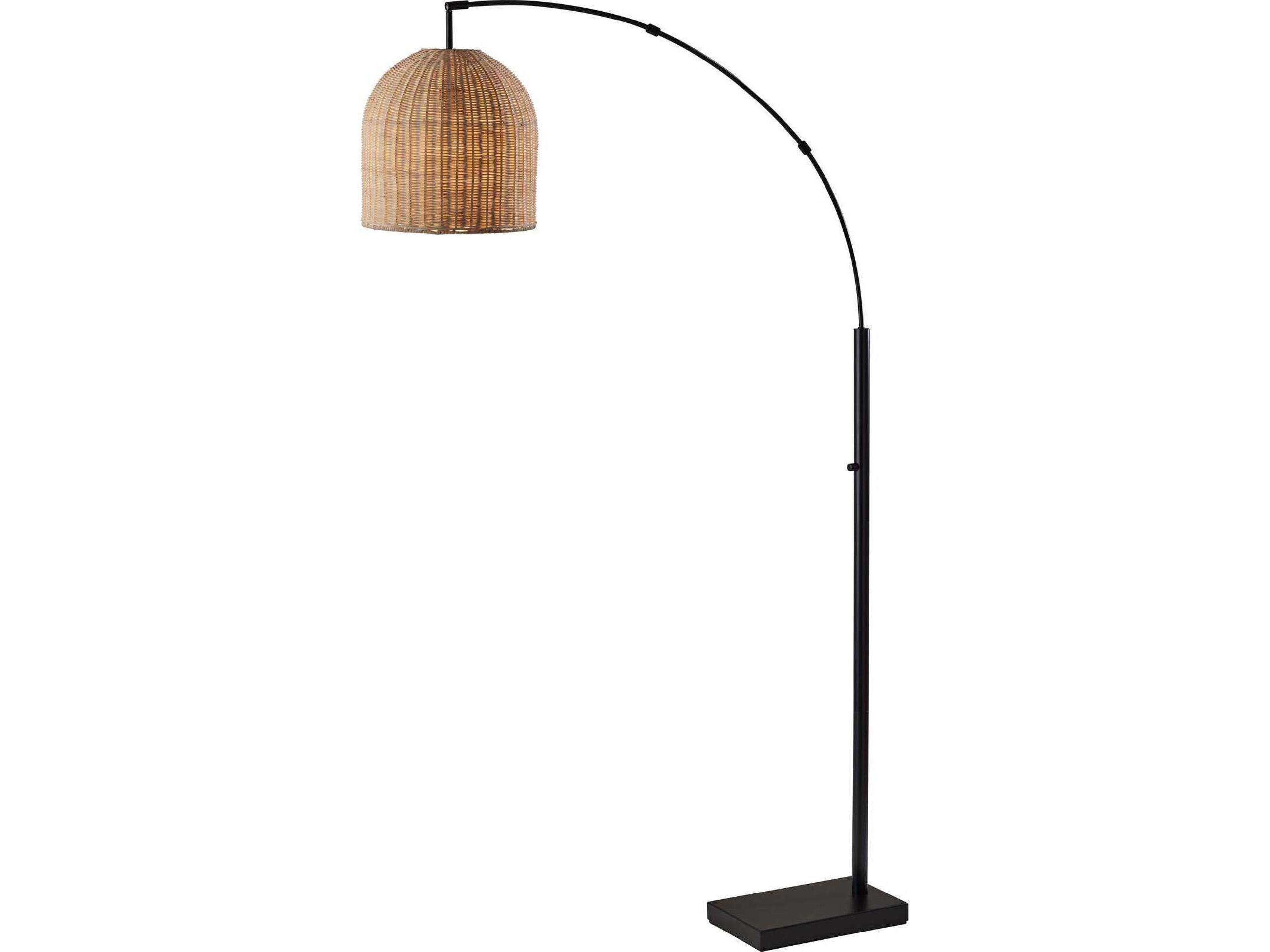 Bahama Arc Lamp Rattan Shade