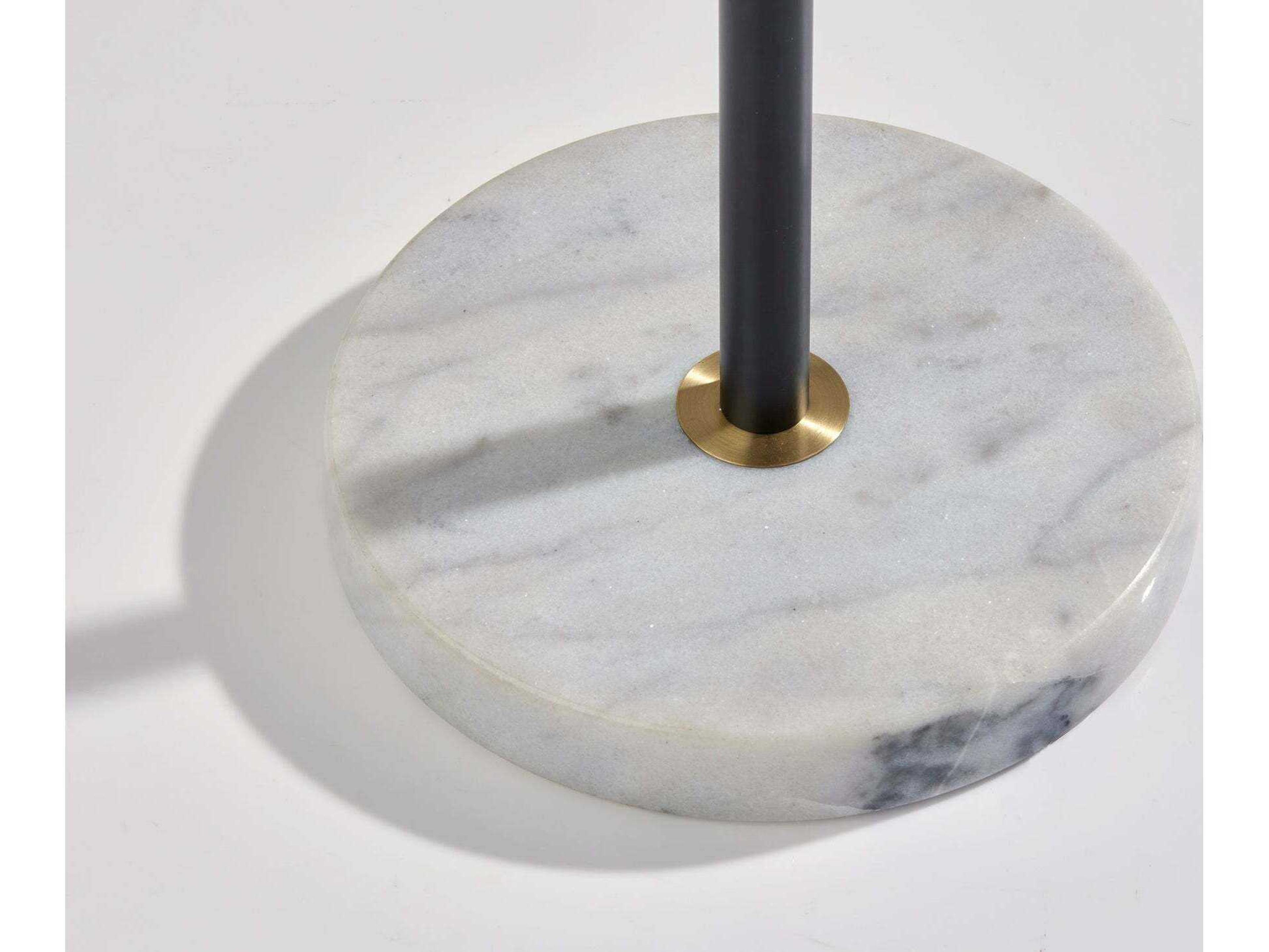 Adesso Dixon Black Antique Brass Frosted Glass Floor Lamp