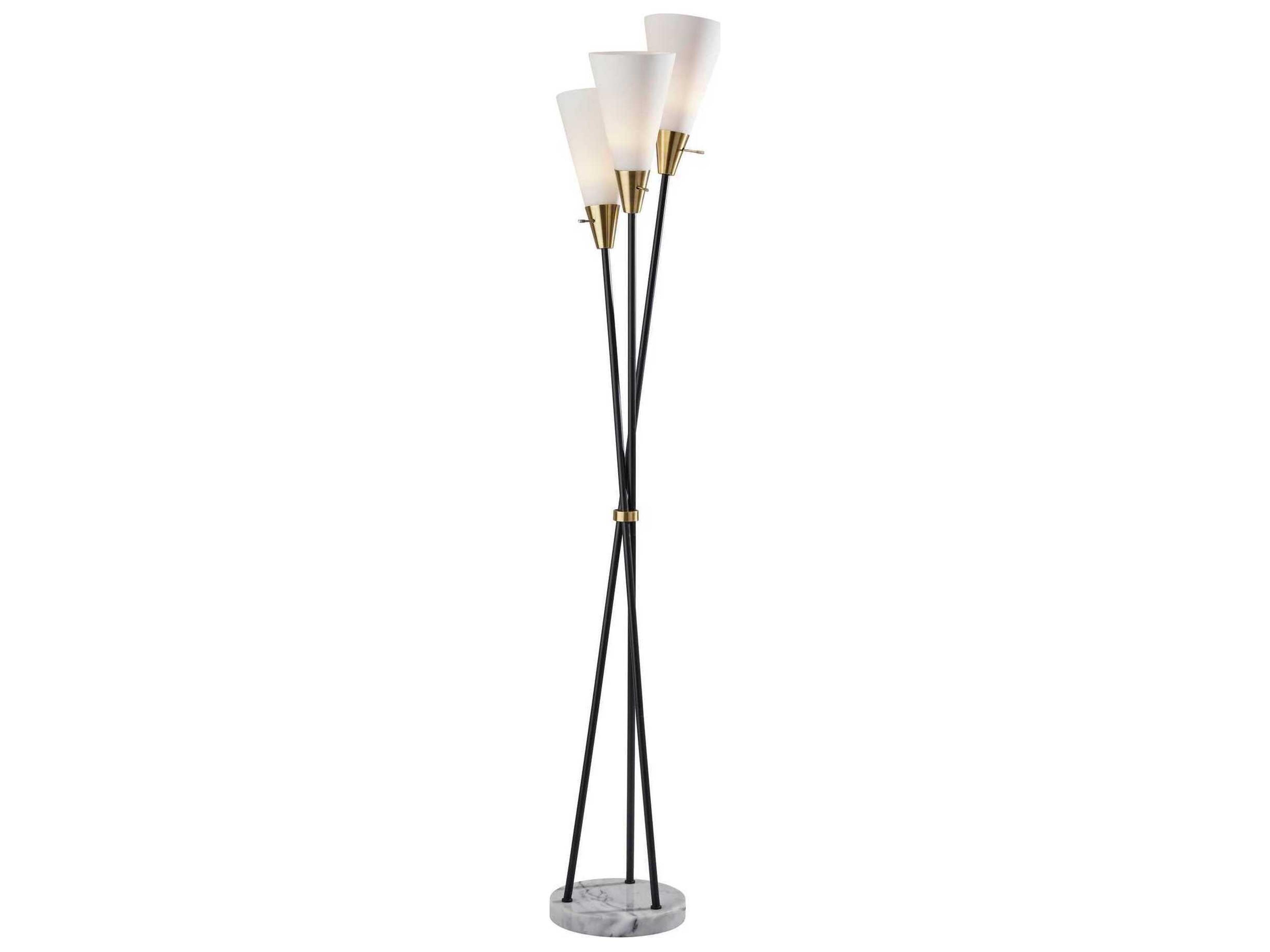 Dixon 3 Light Torchiere Floor Lamp Mid-Century Modern