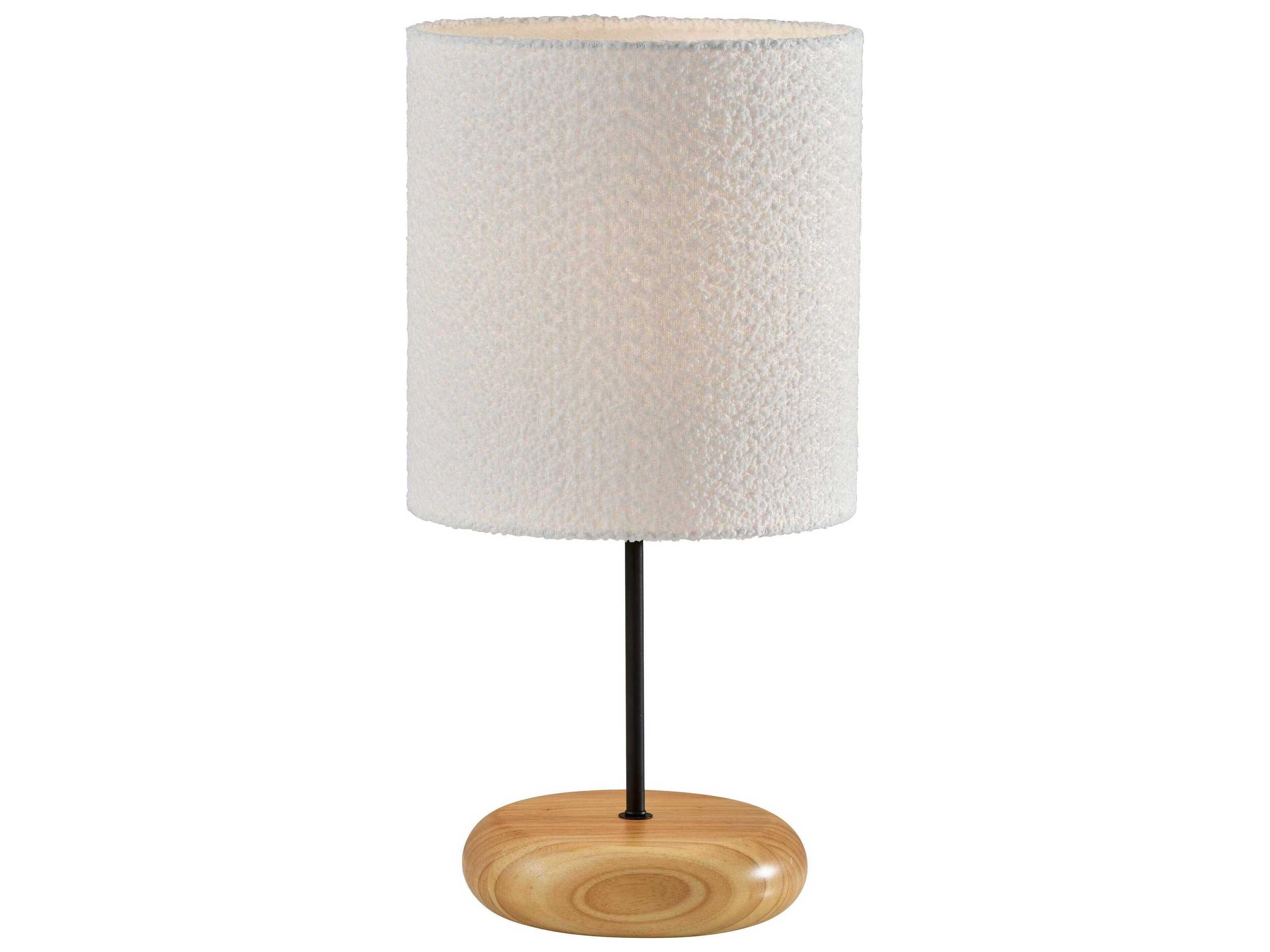 Adesso Brielle Black White Boucle Fabric Table Lamp