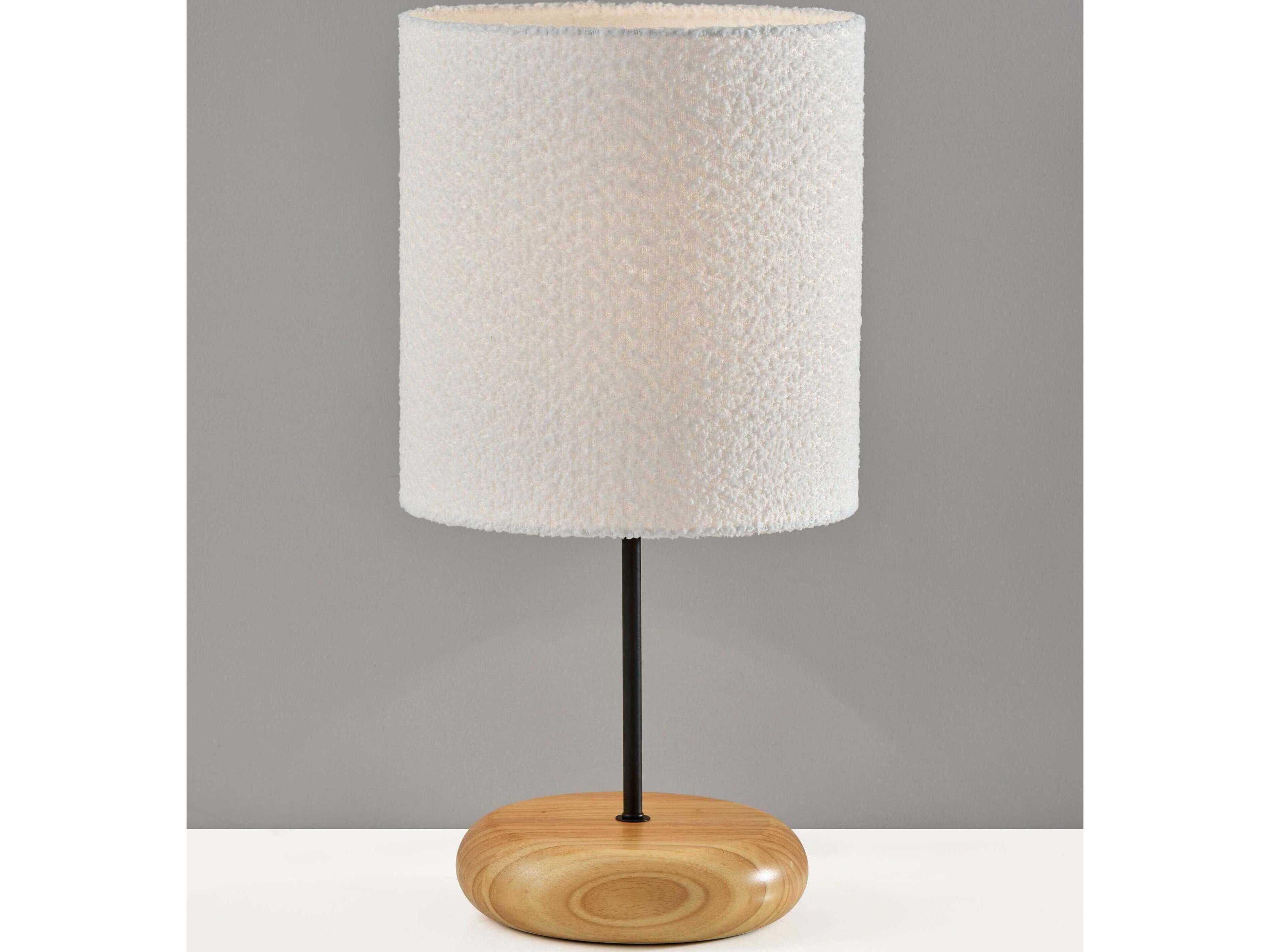 Adesso Brielle Black White Boucle Fabric Table Lamp