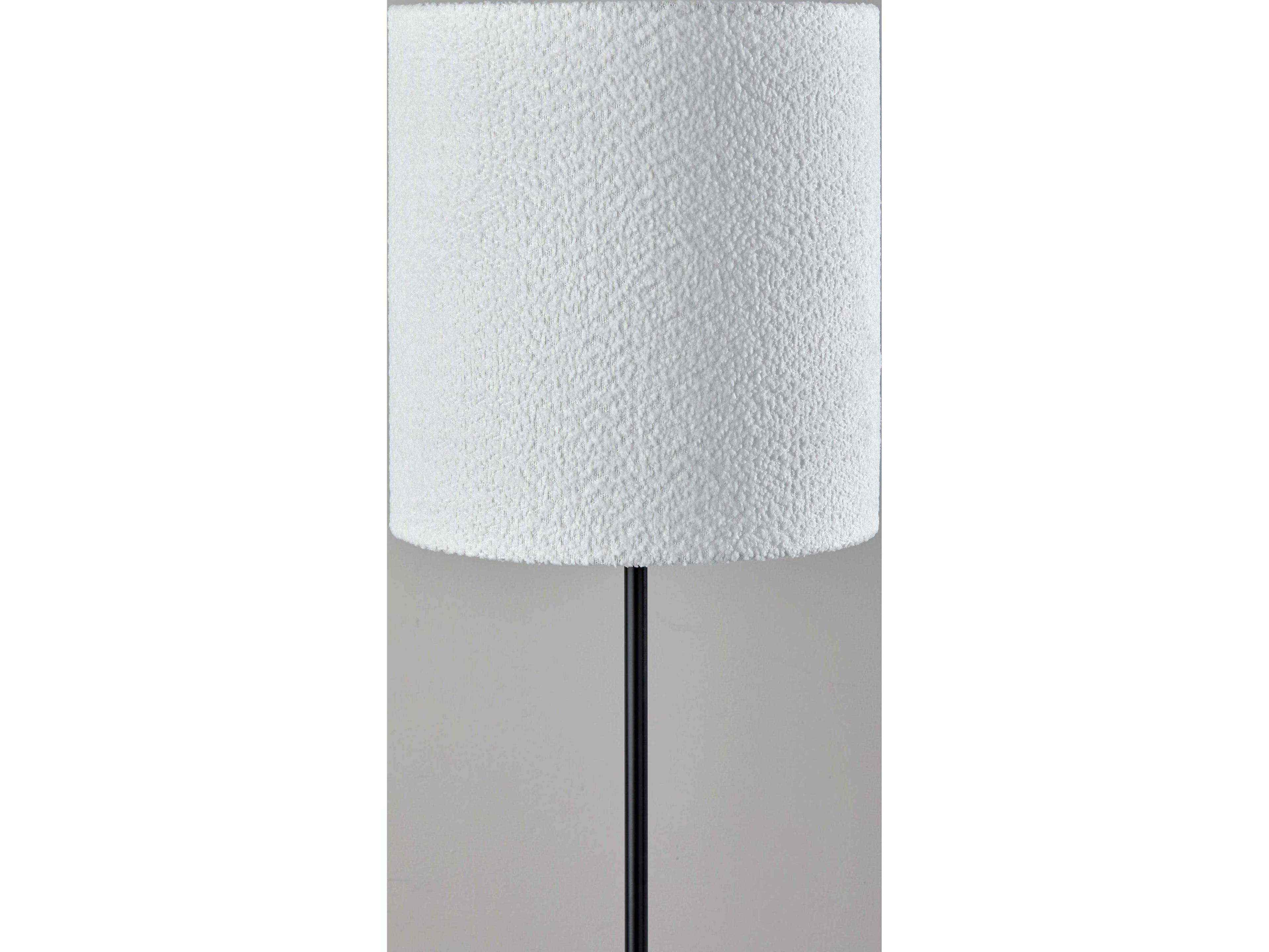 Adesso Brielle Black White Boucle Fabric Floor Lamp
