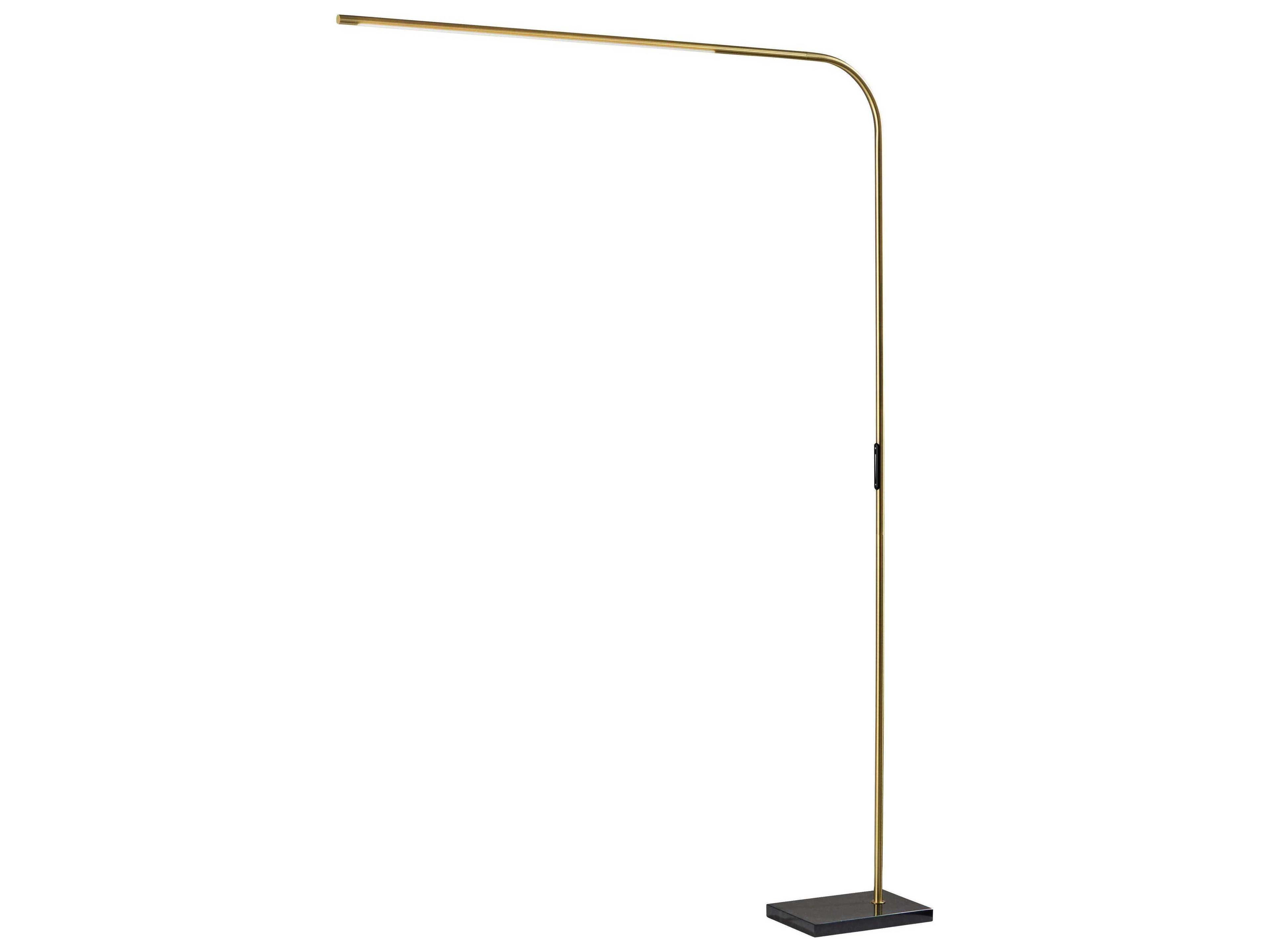 Cullen LED Arc Floor Lamp in Antique Brass
