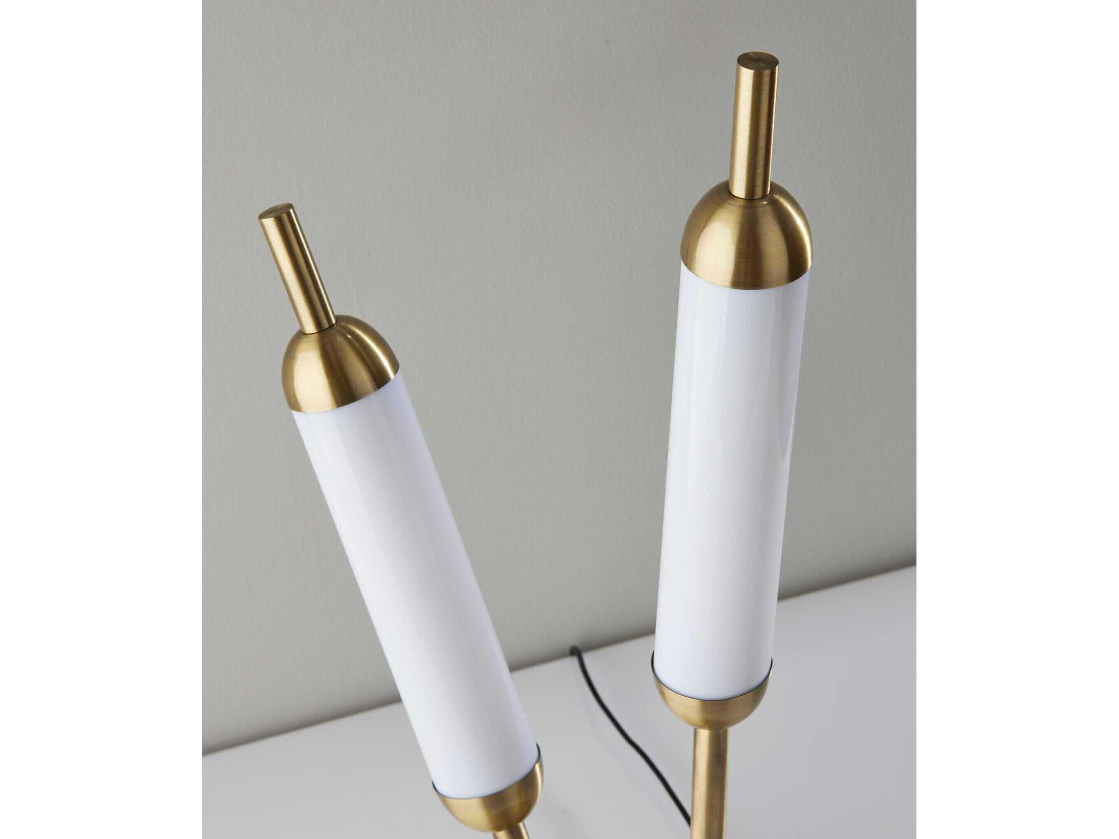 Adesso Pierce Antique Brass Frosted Acrylic Table Lamp