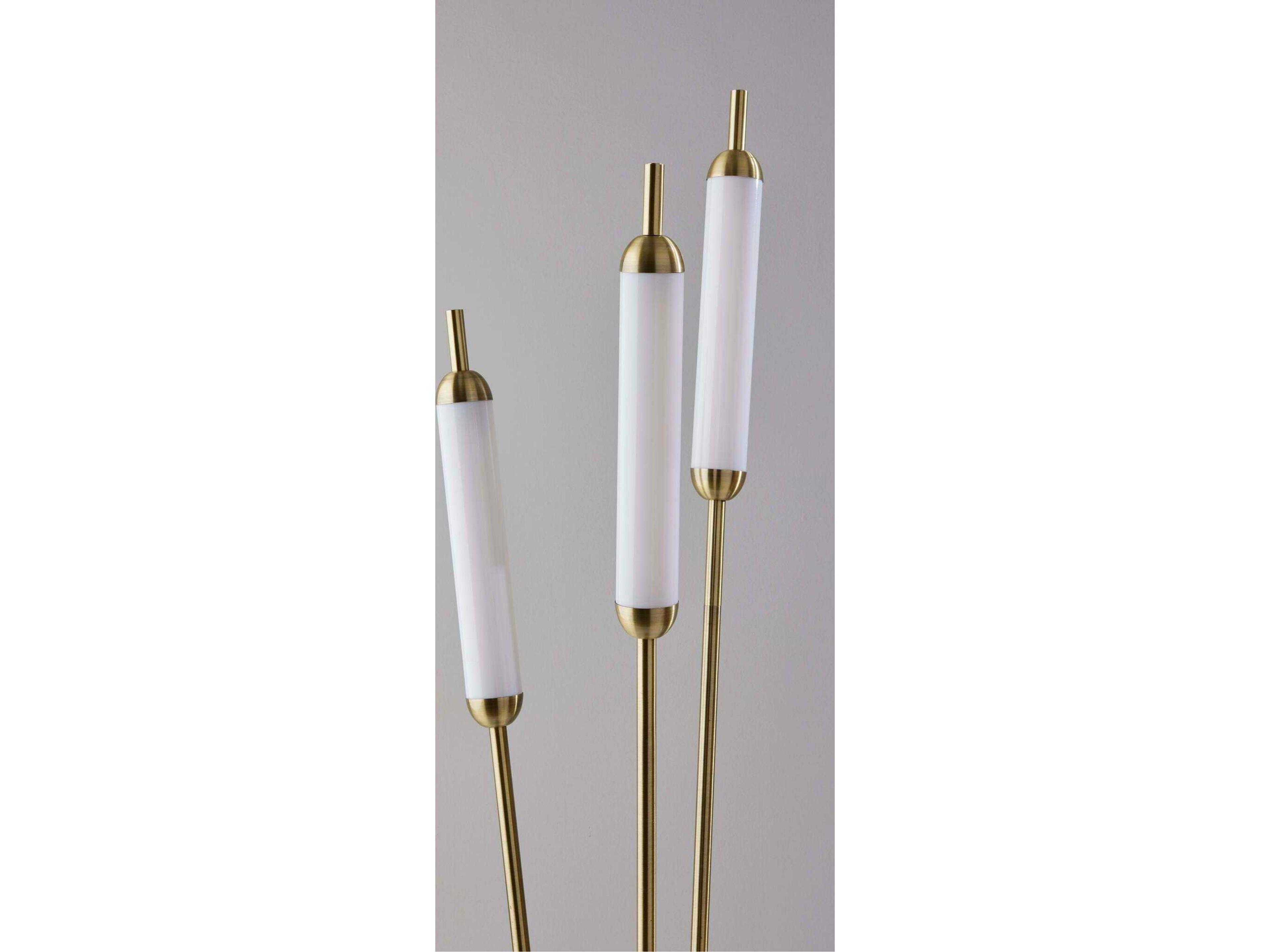 Adesso Pierce Antique Brass Frosted Acrylic Floor Lamp