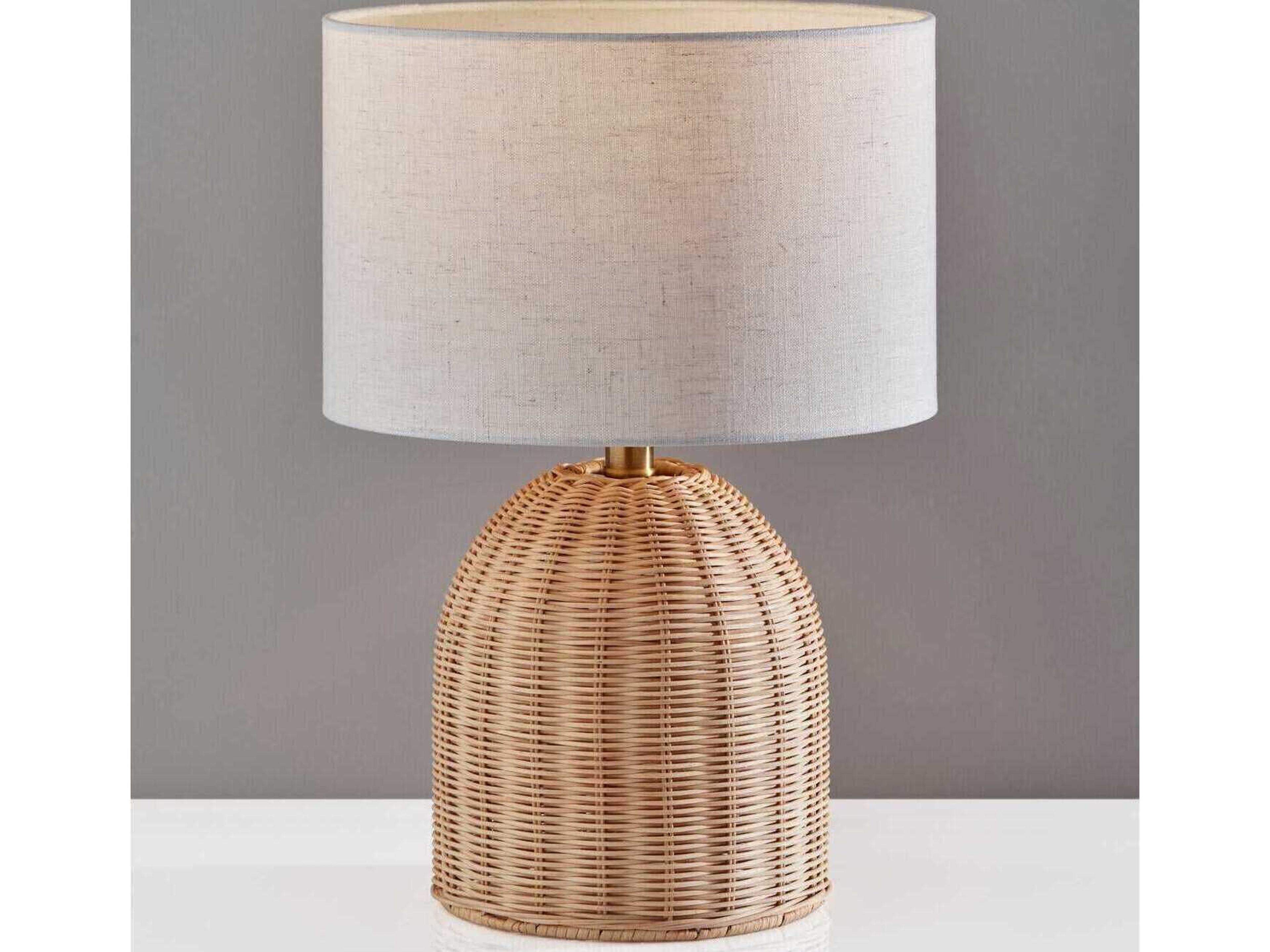 Adesso Bali Light Rattan Brown Table Lamp