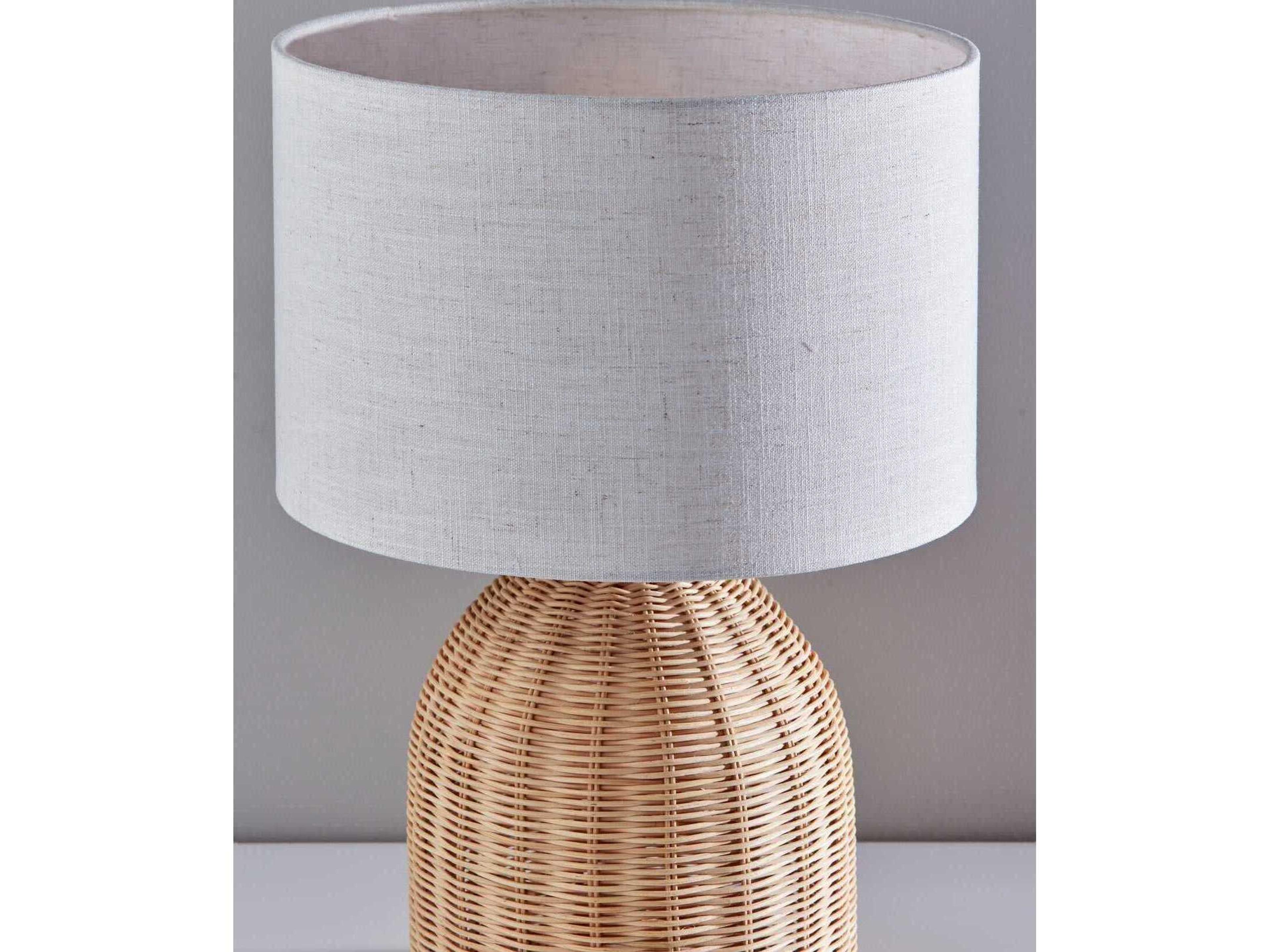 Adesso Bali Light Rattan Brown Table Lamp