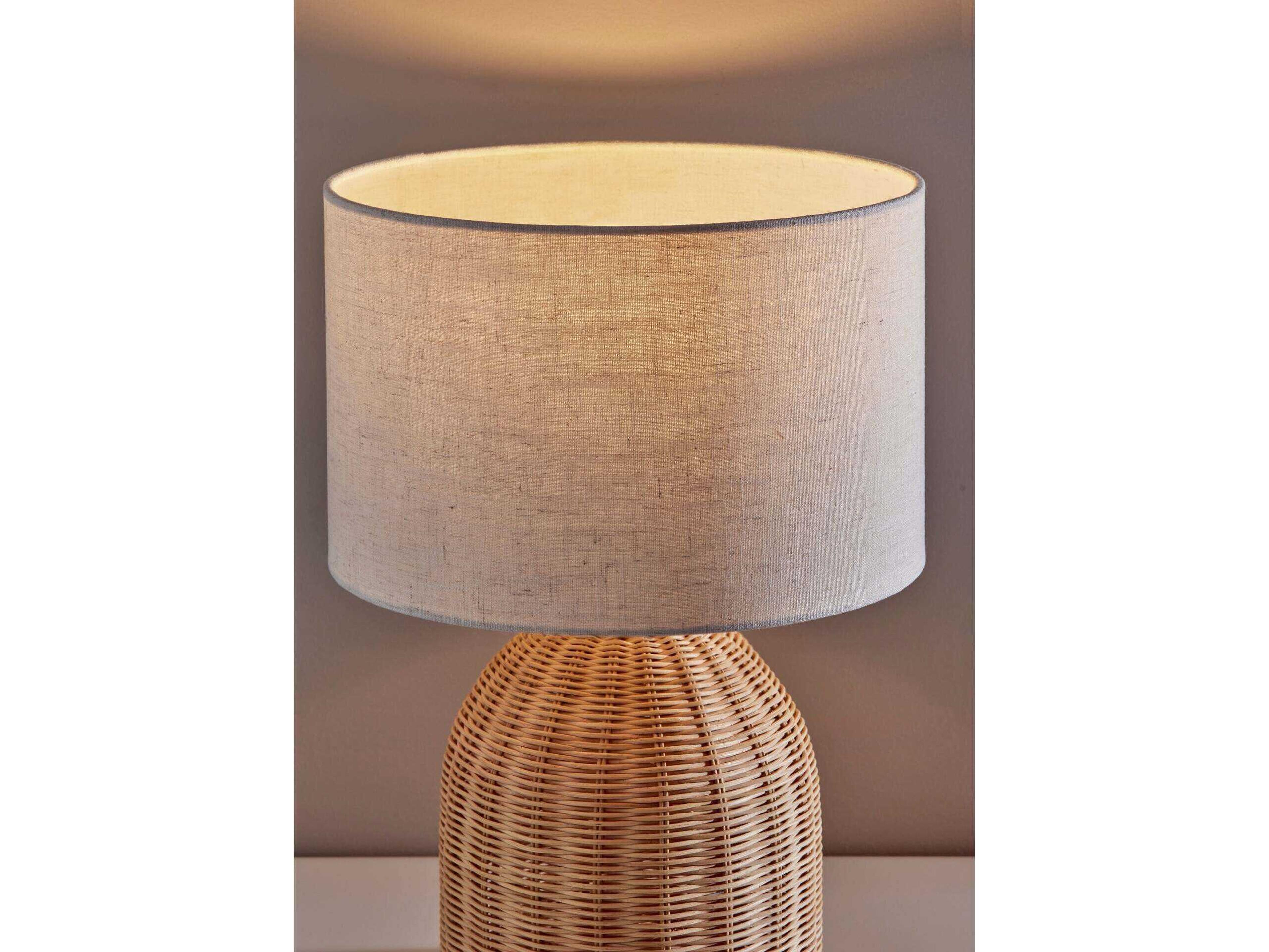 Adesso Bali Light Rattan Brown Table Lamp