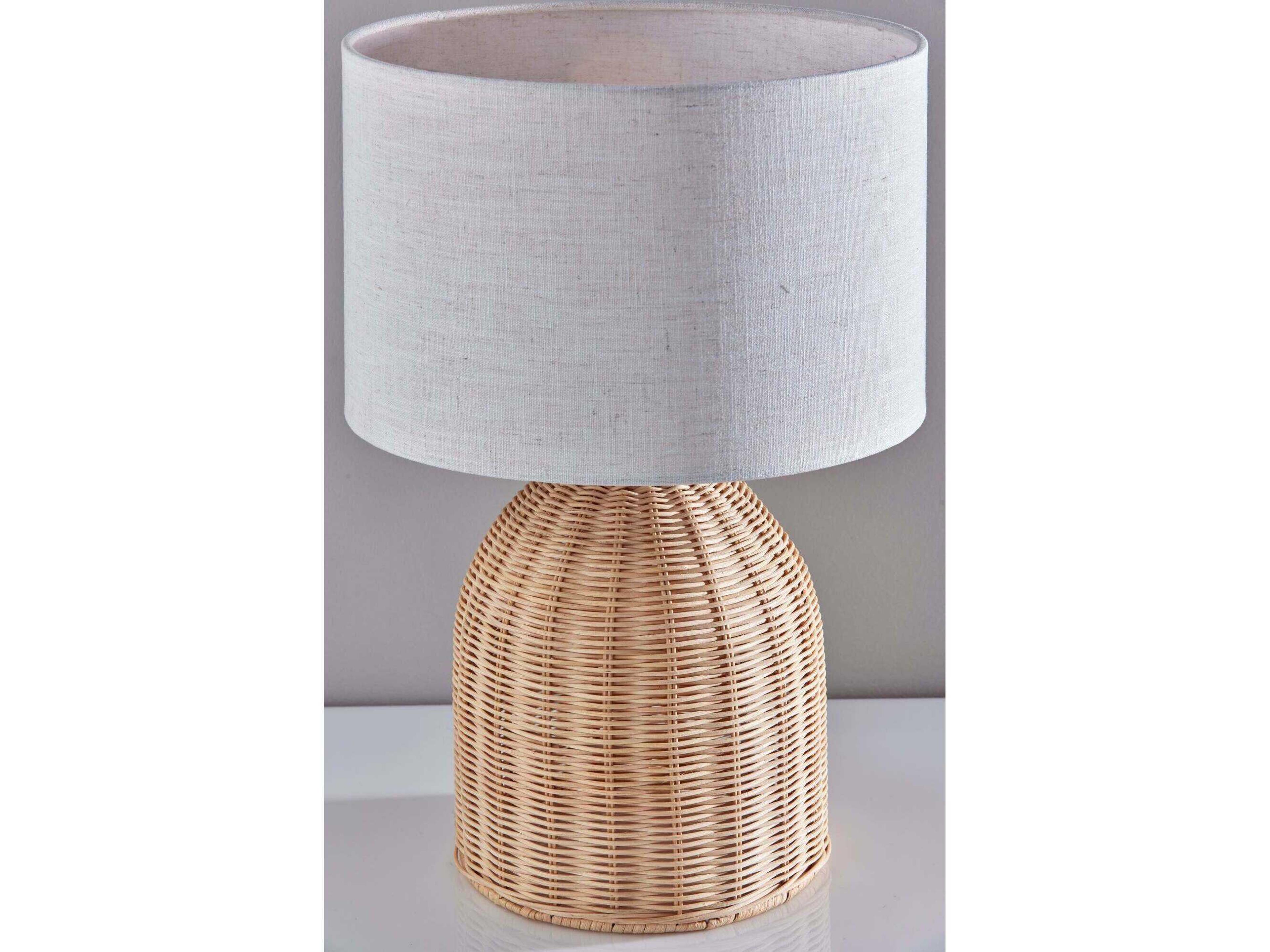 Adesso Bali Light Rattan Brown Table Lamp