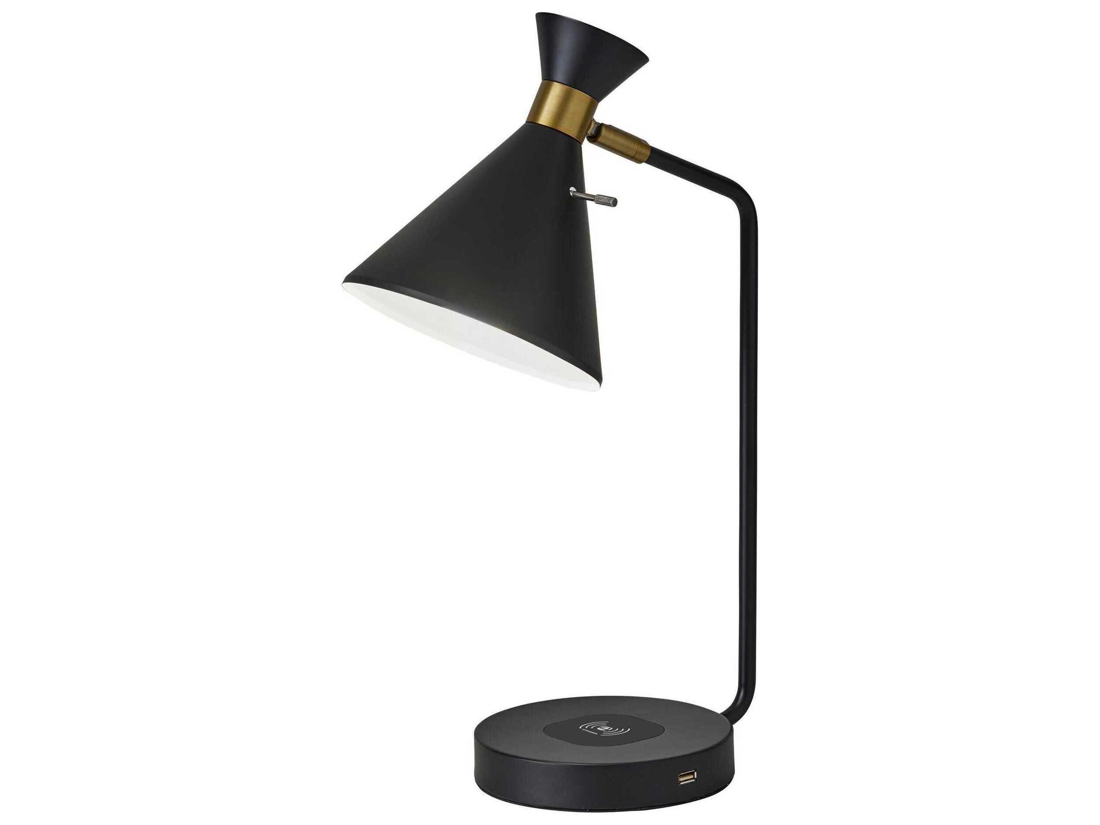Maxine Desk Lamp with Wireless Charging and USB Port
