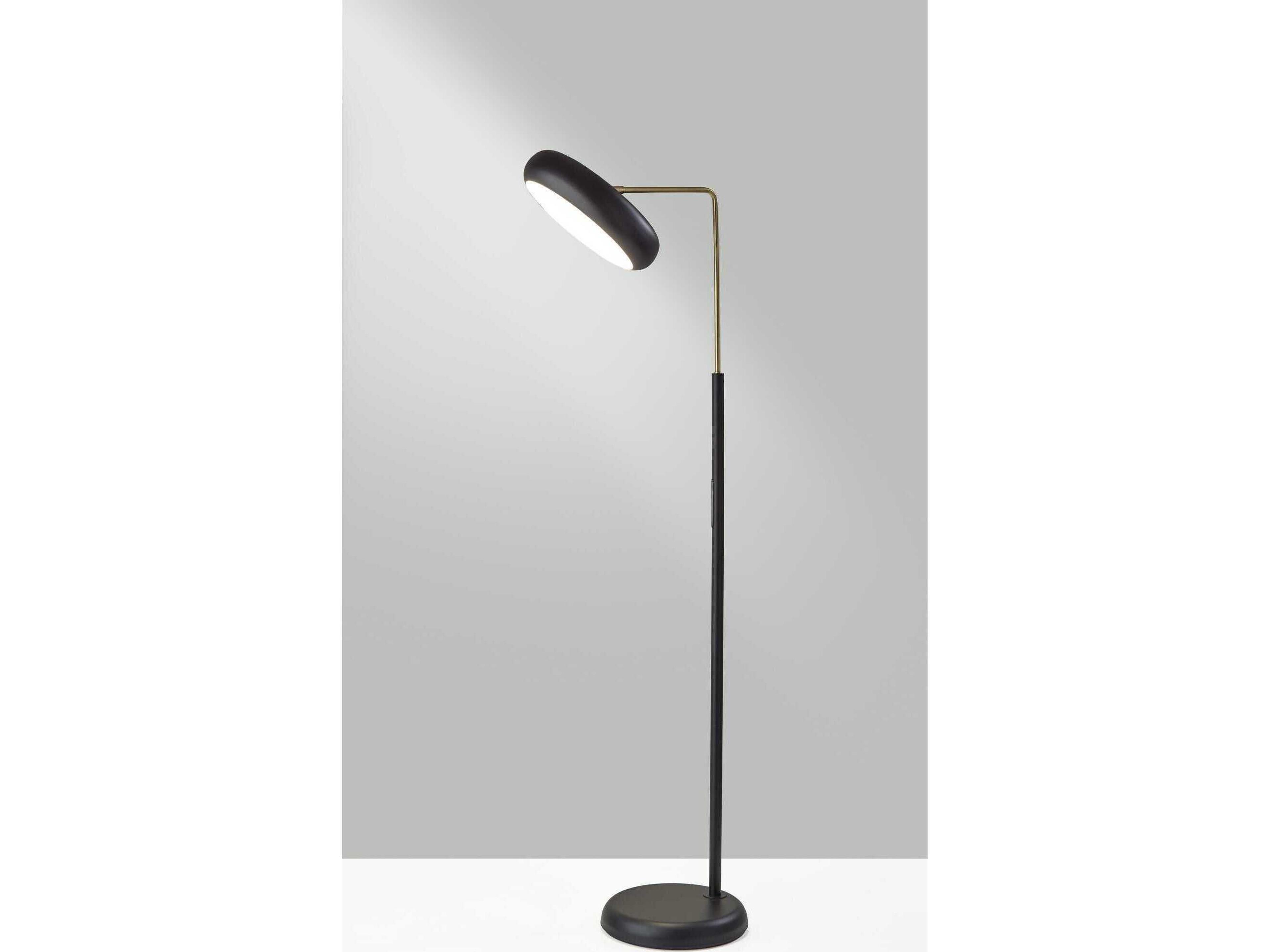 Adesso Lawson Black Metal Floor Lamp