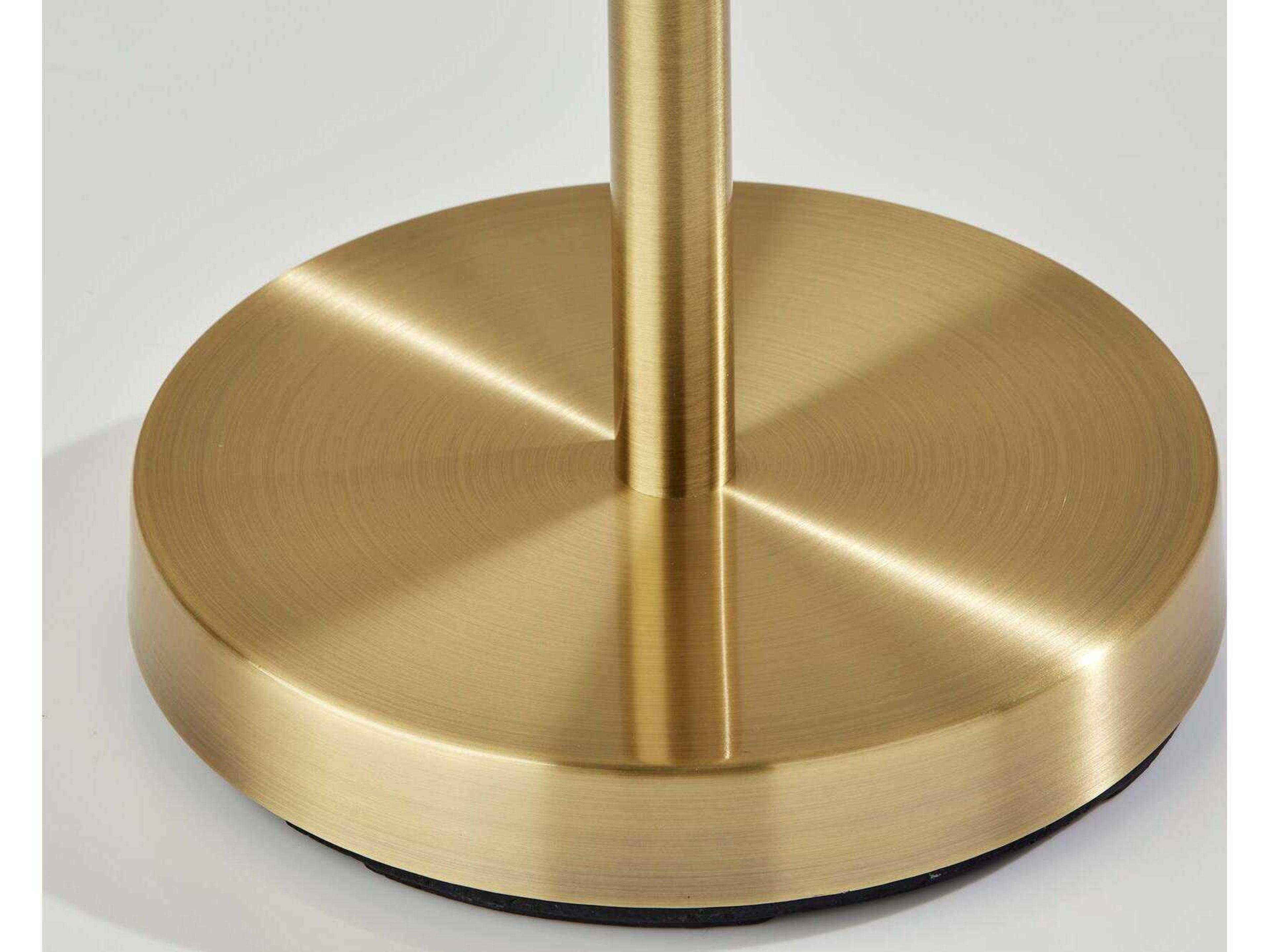 Adesso Cove Antique Brass Natural Rattan Floor Lamp