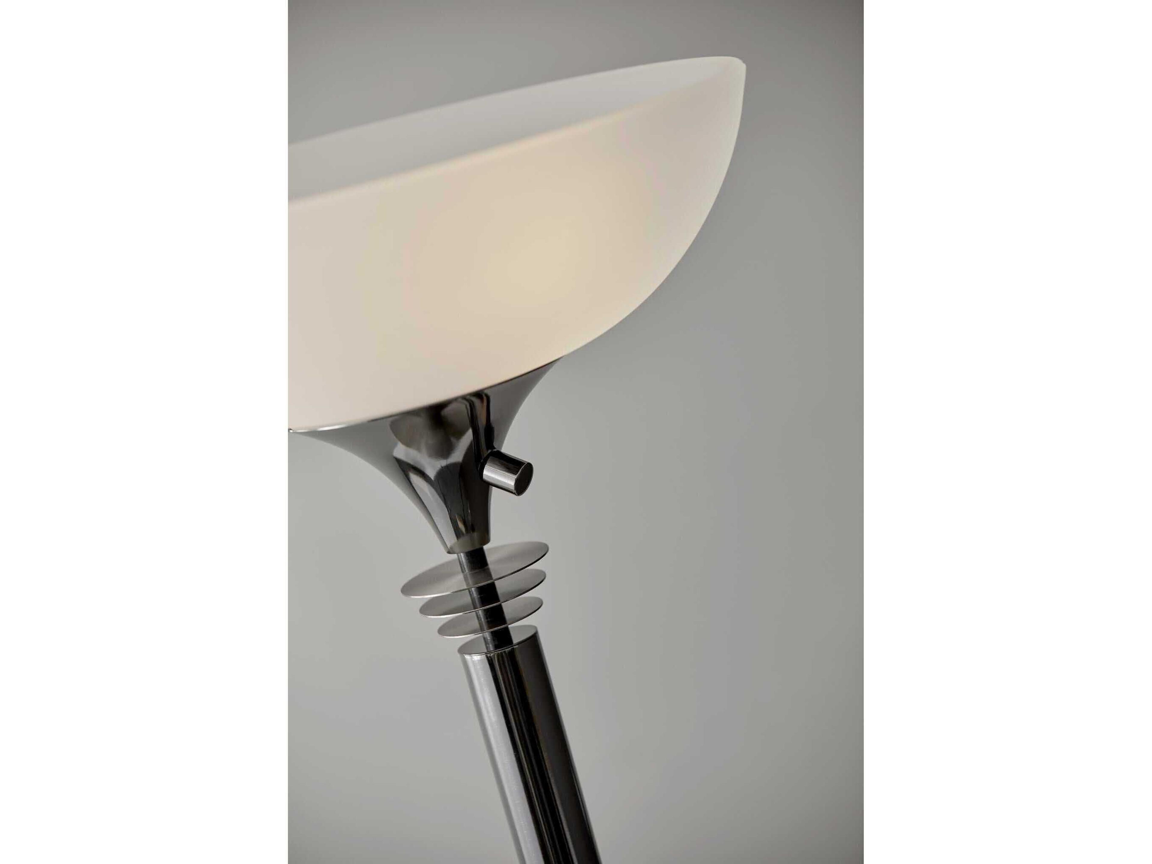 Adesso Metropolis Black Nickel Frosted Glass Floor Lamp