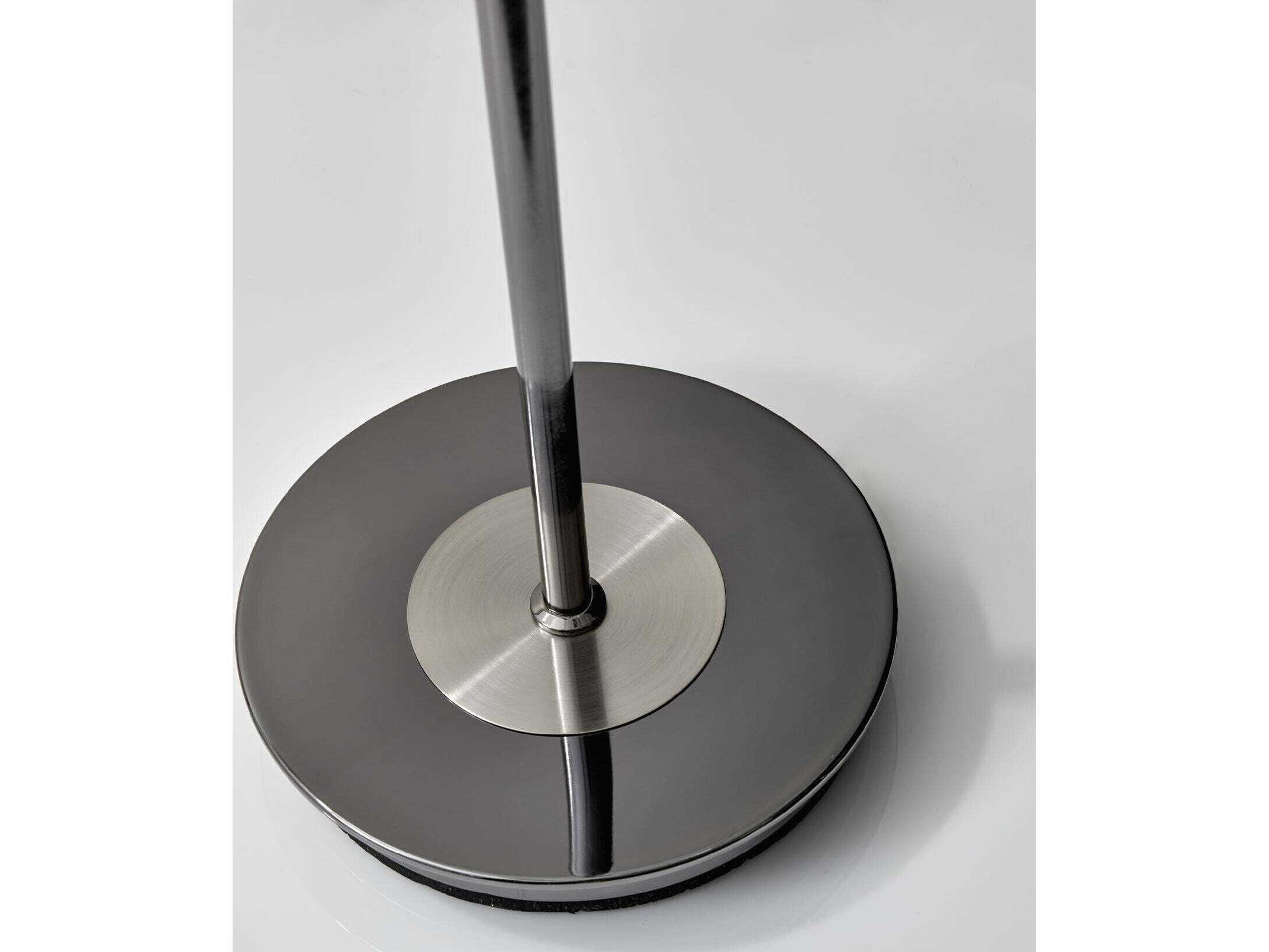 Adesso Metropolis Black Nickel Frosted Glass Floor Lamp