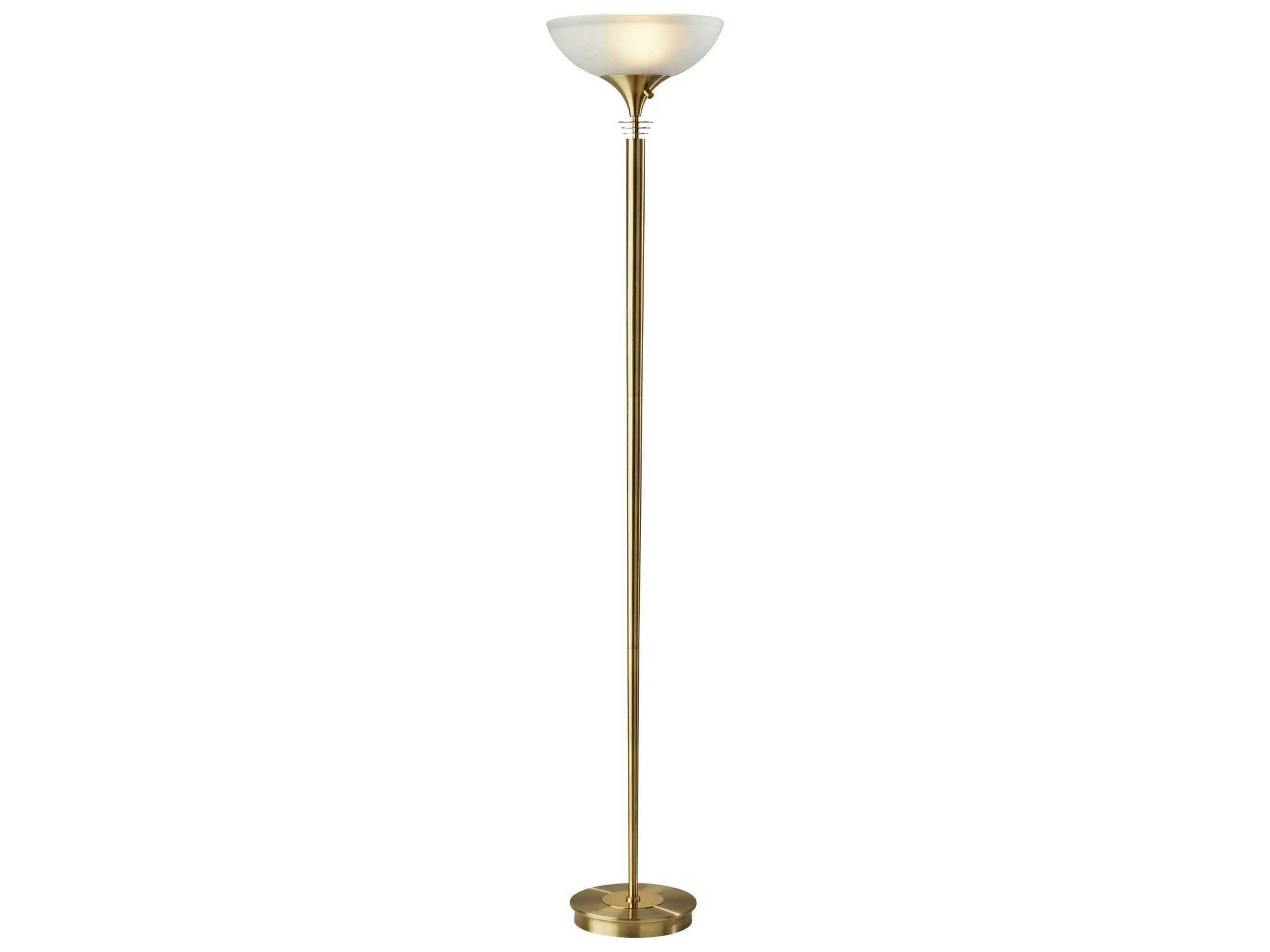 Metropolis Torchiere Floor Lamp in Antique Brass