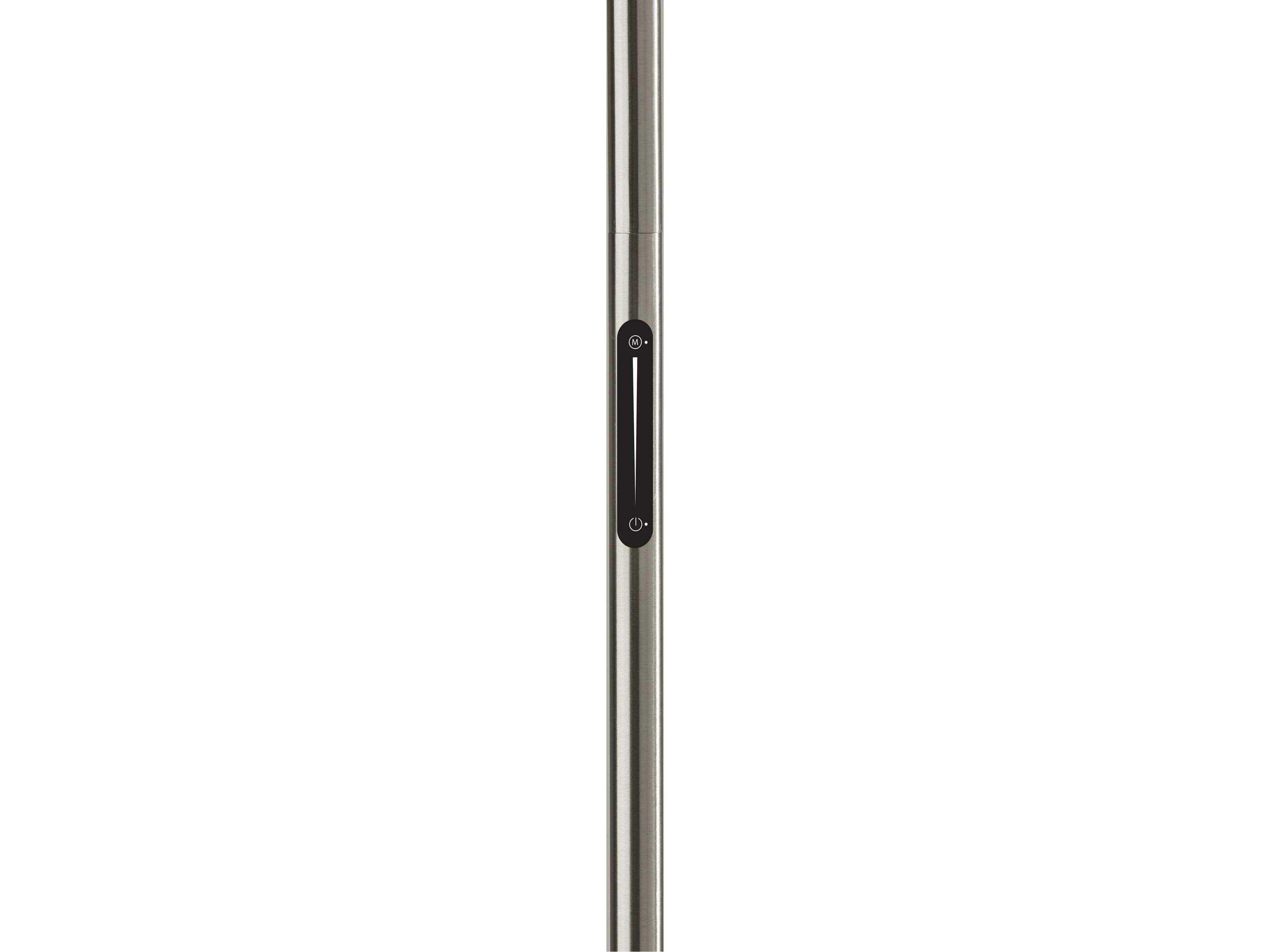Adesso Solar Brushed Steel Frosted Glass Floor Lamp