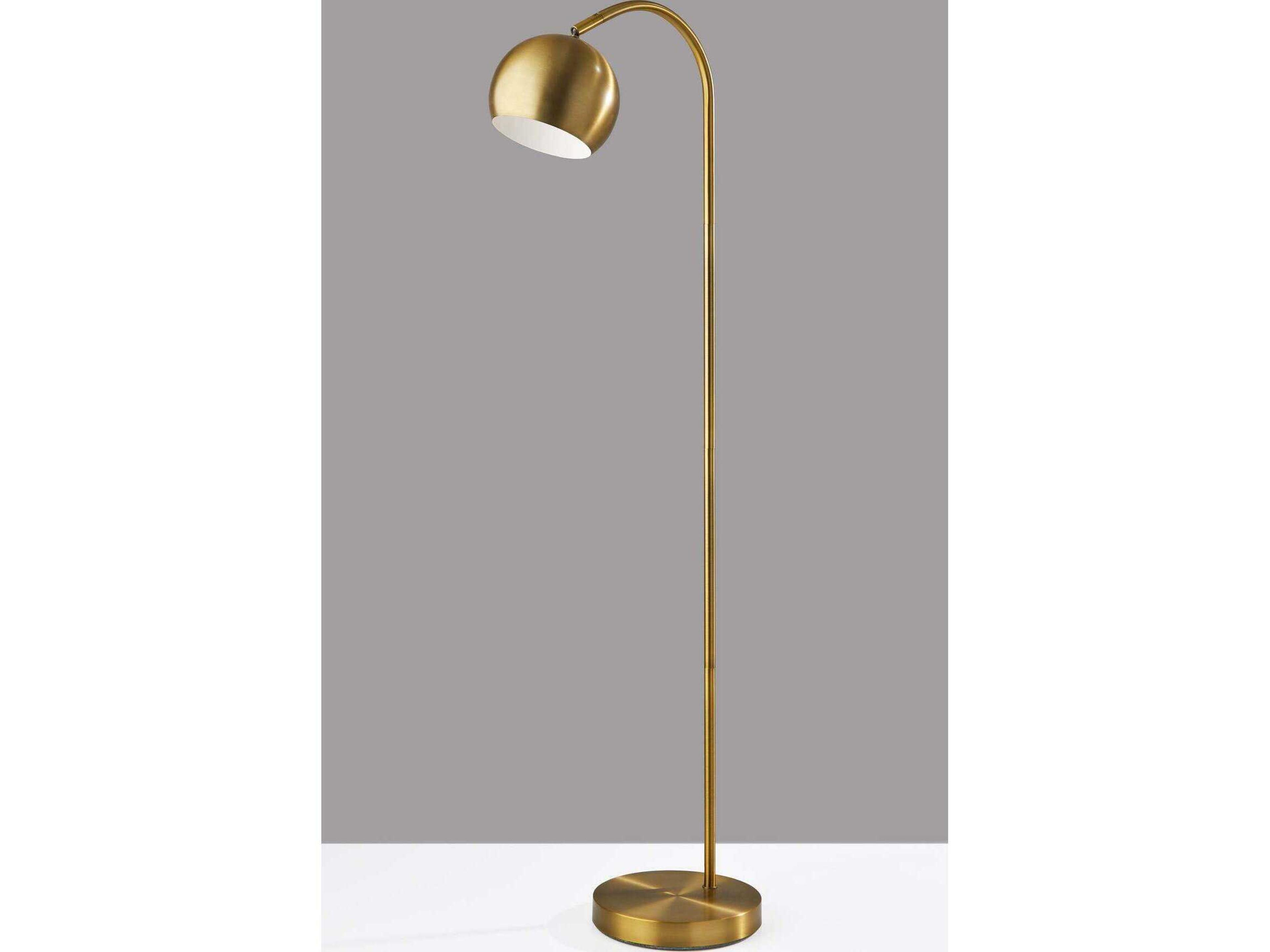 Adesso Emerson Antique Brass Metal Floor Lamp