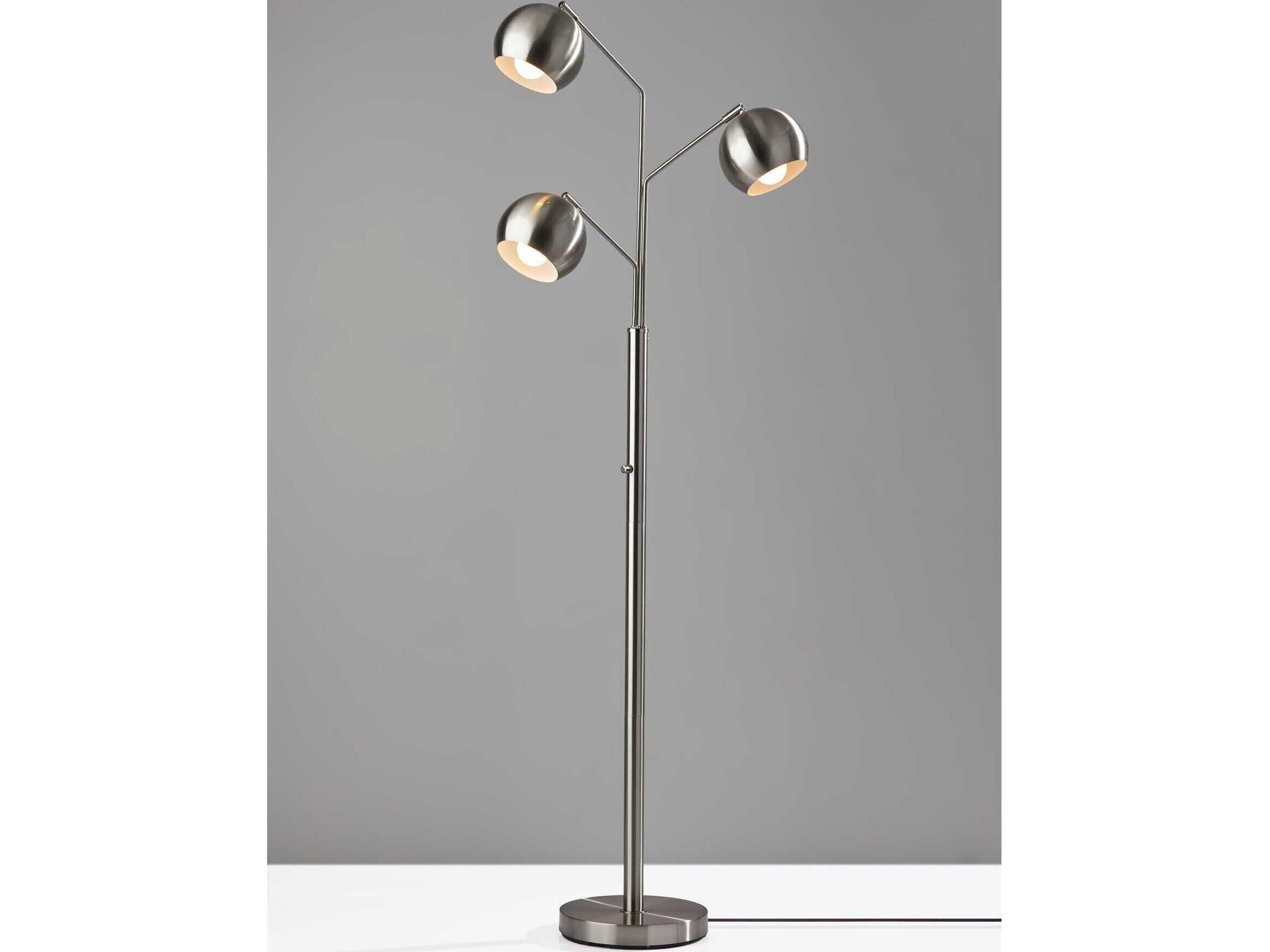 Adesso Emerson Brushed Steel Floor Lamp