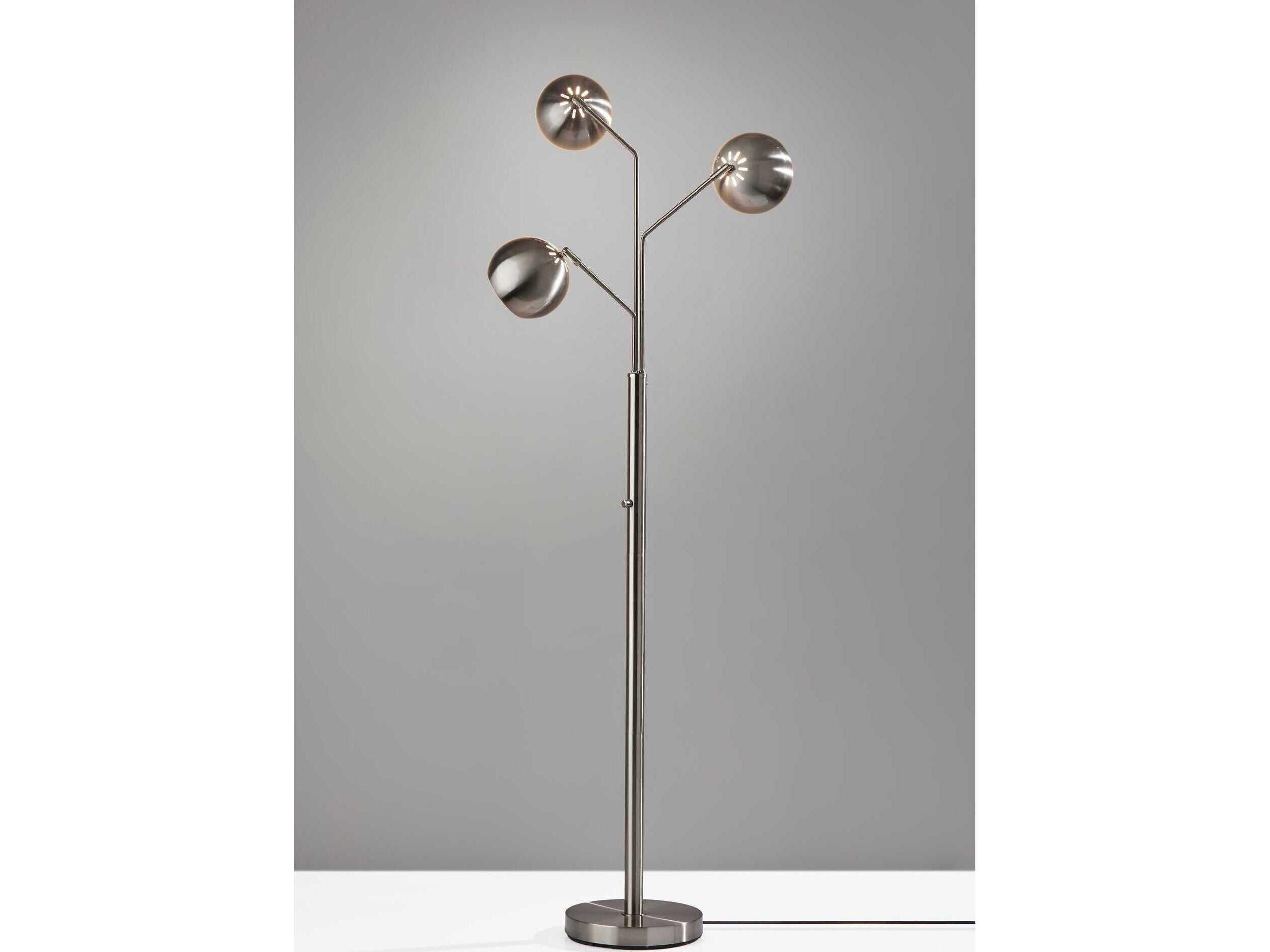 Adesso Emerson Brushed Steel Floor Lamp