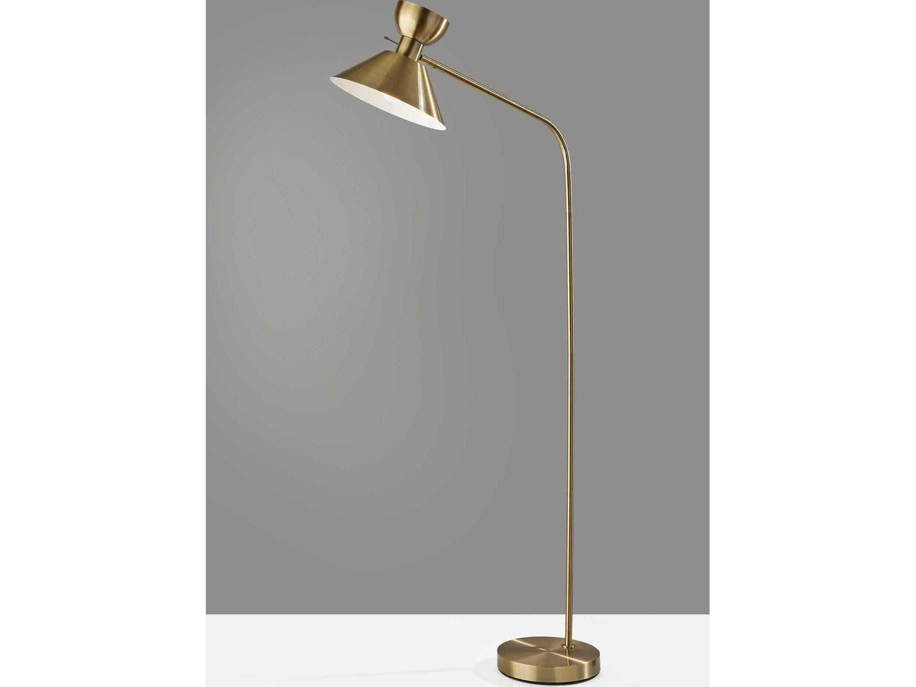 Adesso Duke Antique Brass Floor Lamp