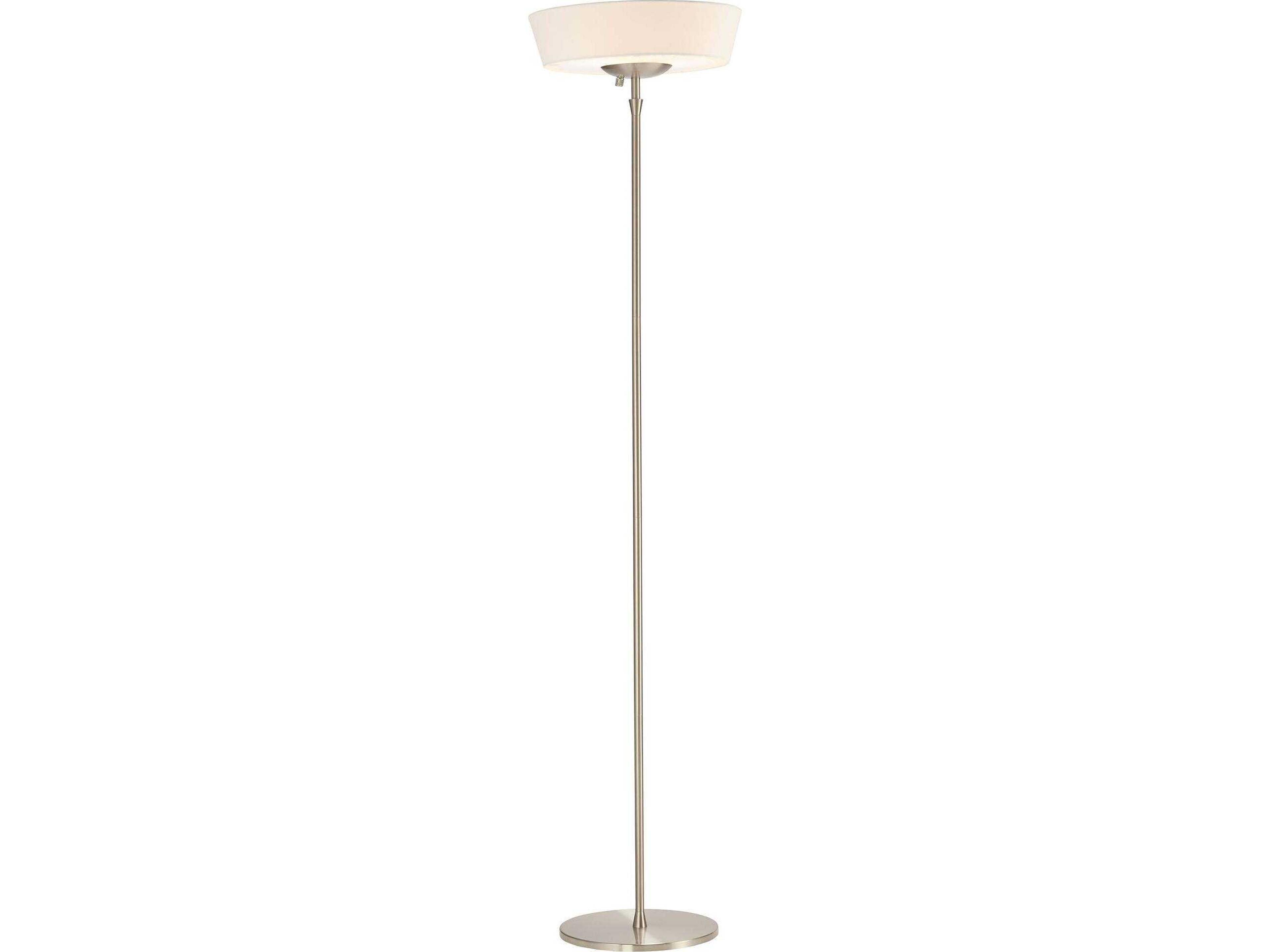 Harper Torchiere Floor Lamp in Brushed Steel