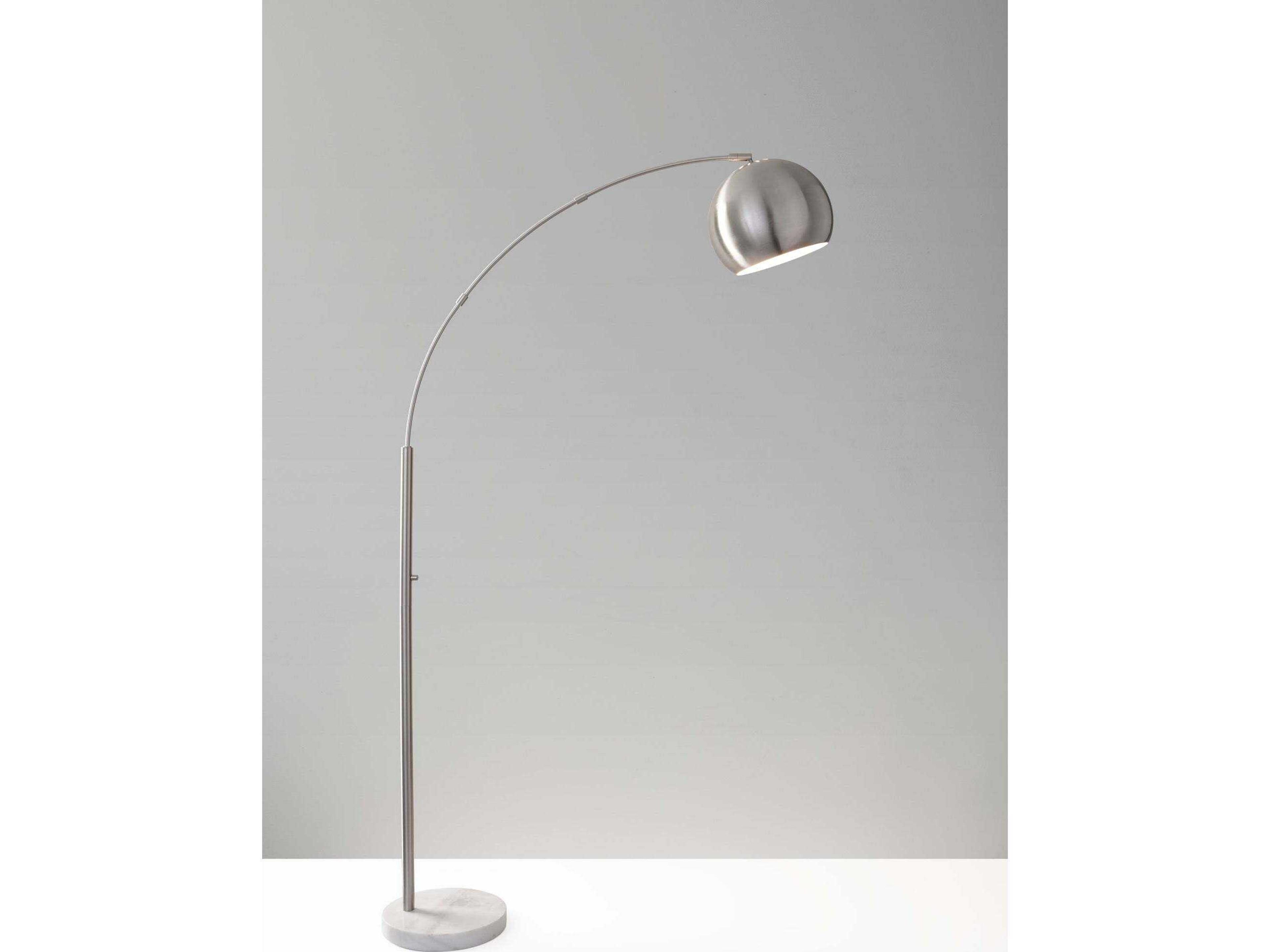 Adesso Astoria Brushed Steel Silver Floor Lamp