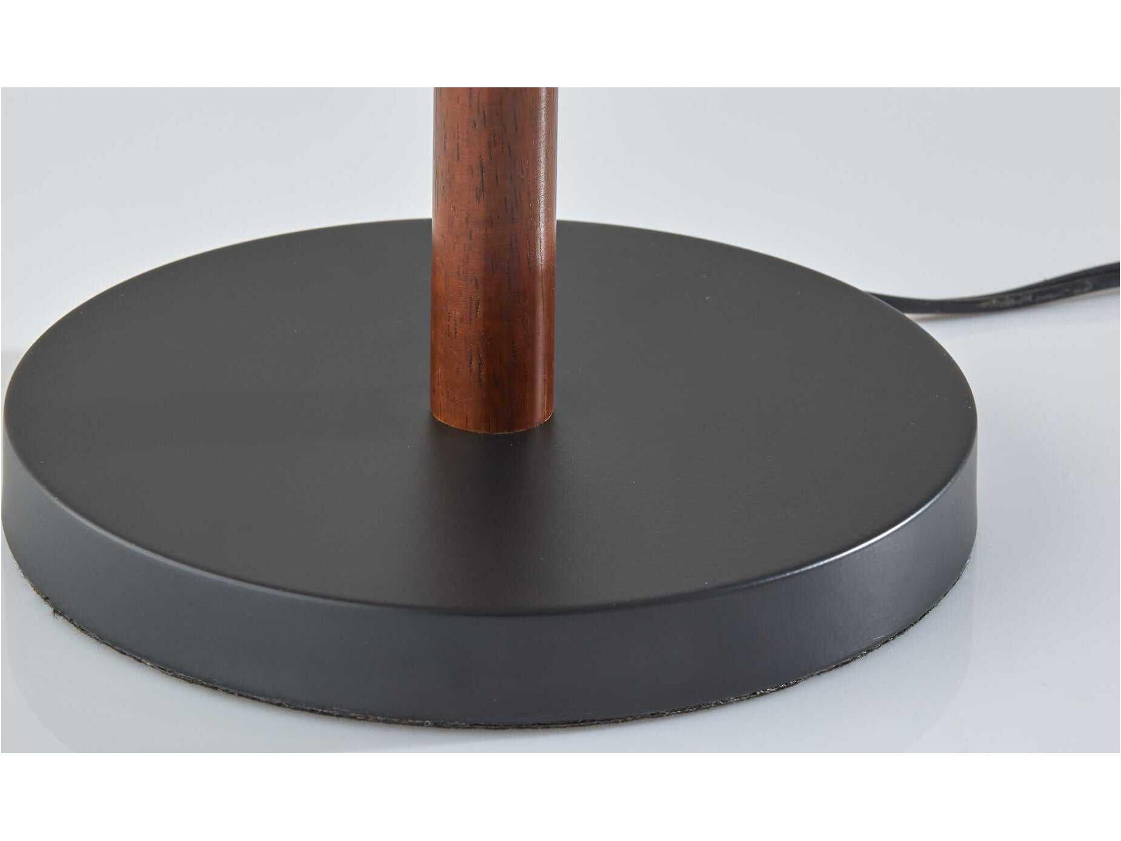 Adesso Palmer Black Walnut Light Brown Textured Fabric Shades Table Lamp