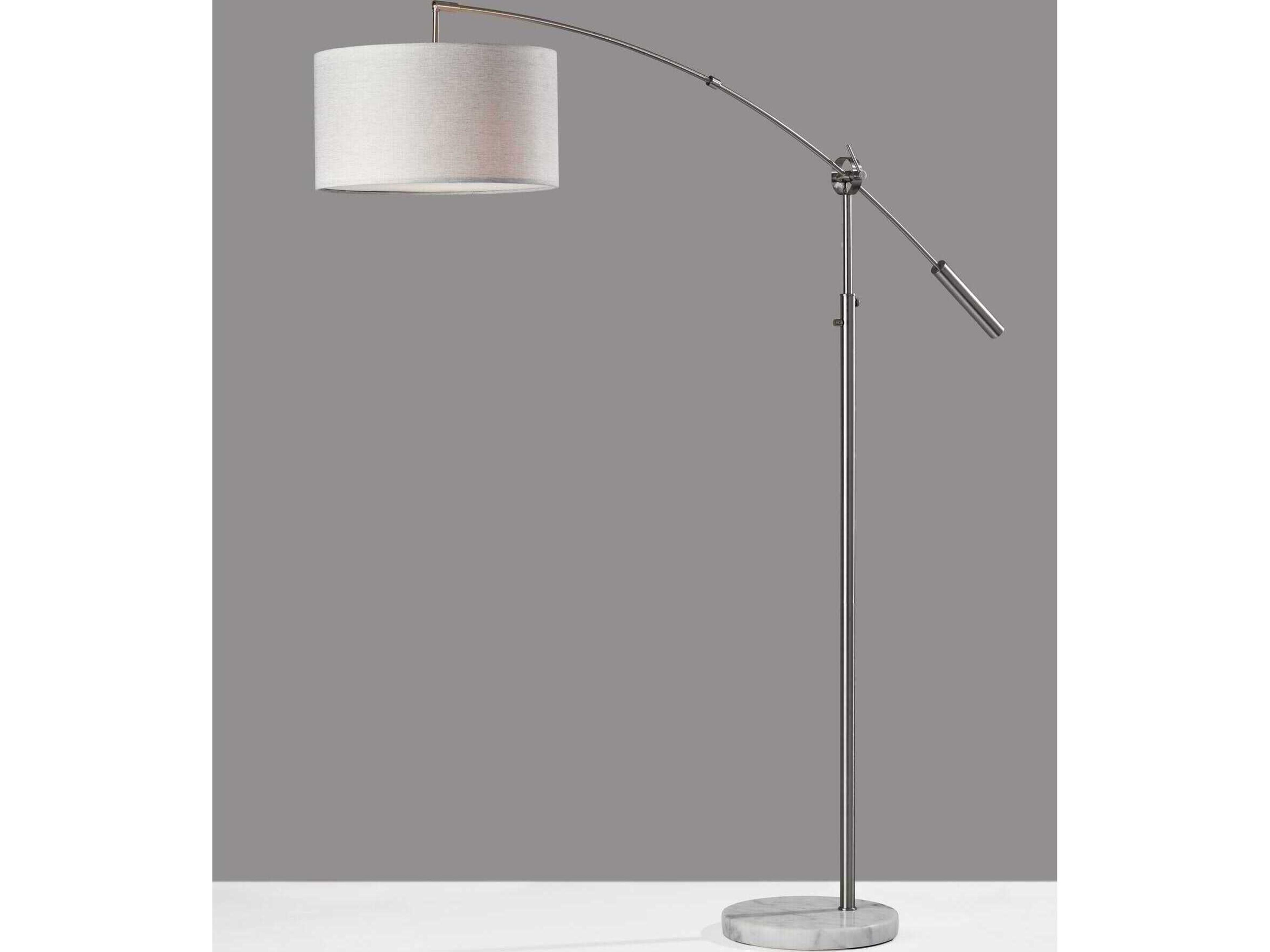 Adesso Adler Brushed Steel Floor Lamp