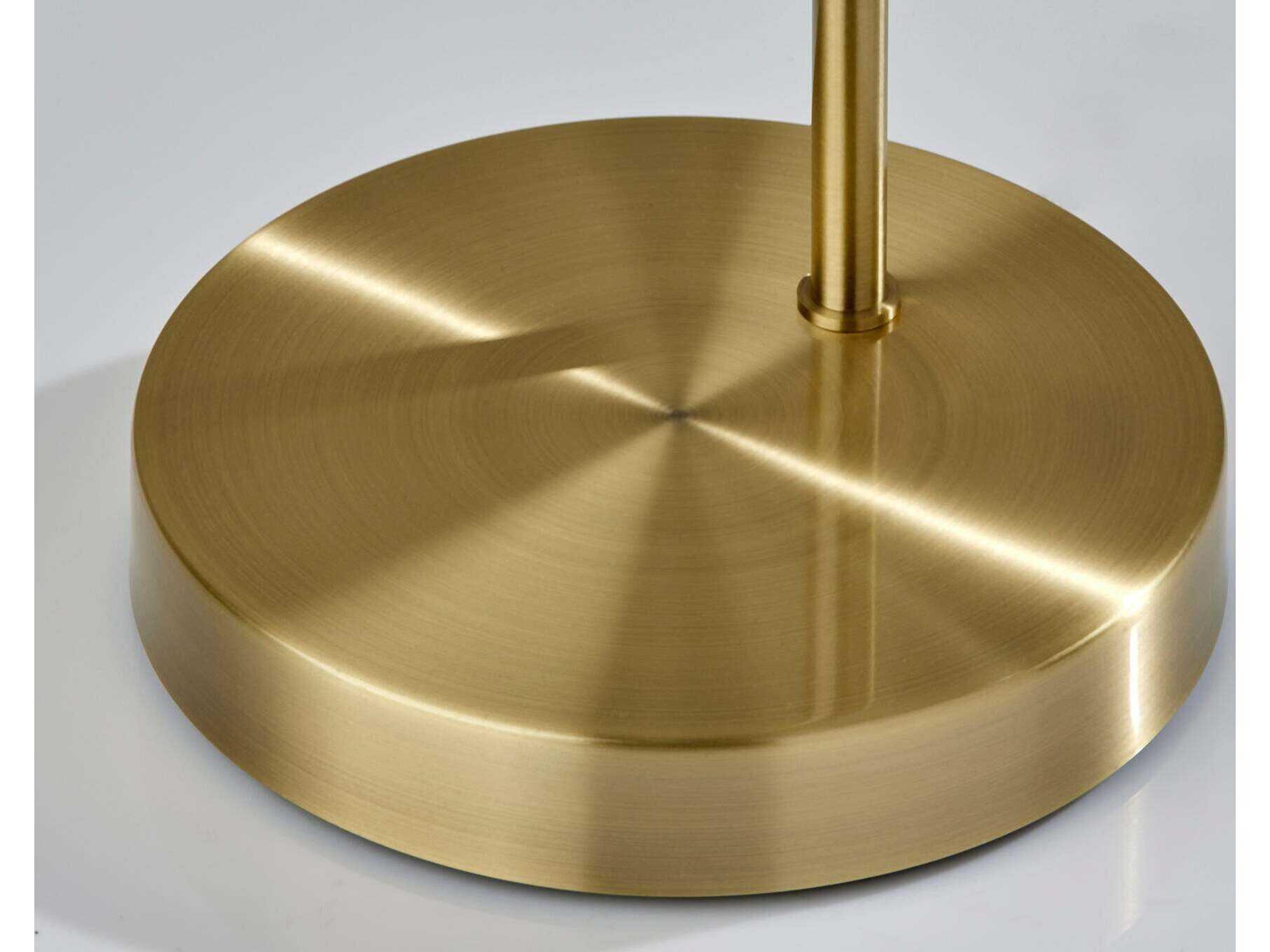 Adesso Mendoza Antique Brass Natural Woven Paper Floor Lamp