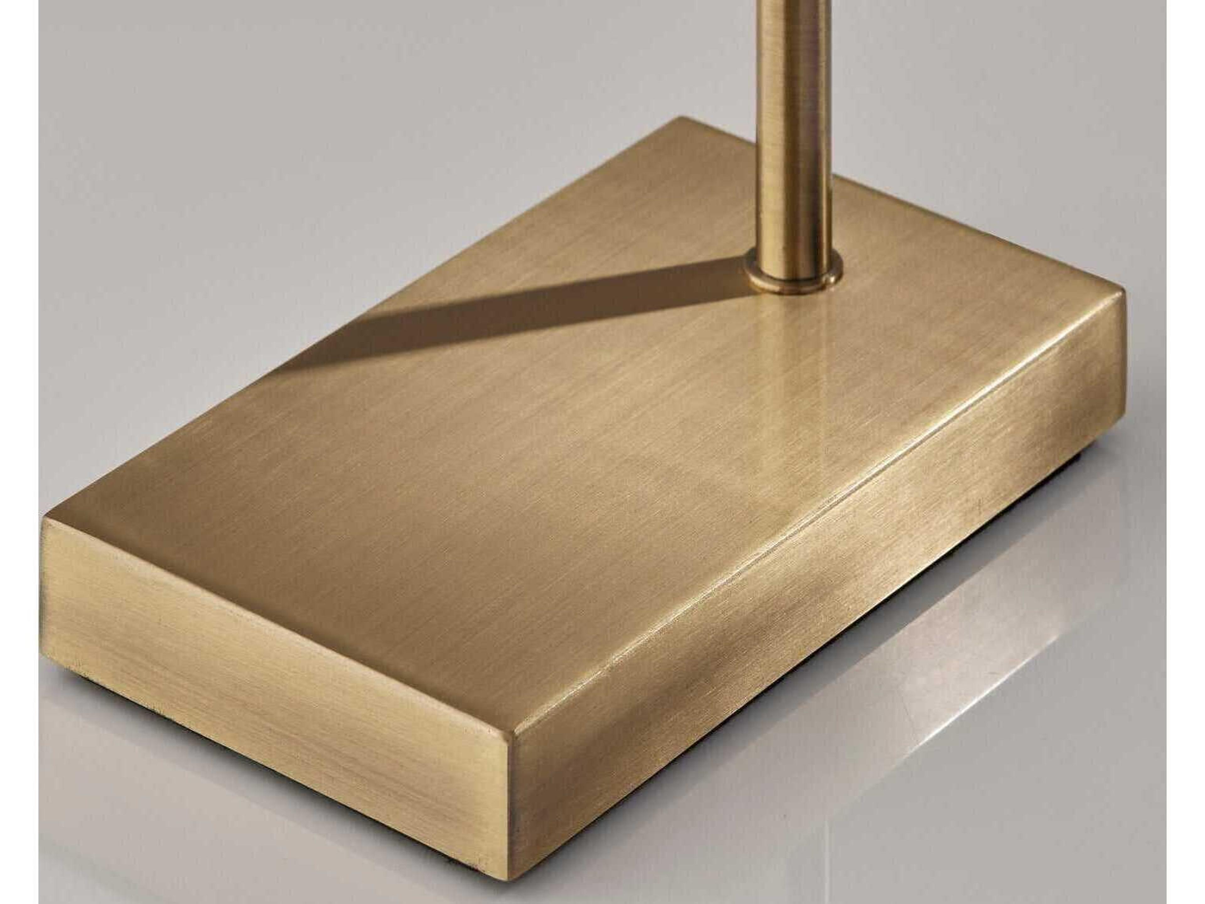 Adesso Brinkley Antique Brass White Fabric Buffet Lamp